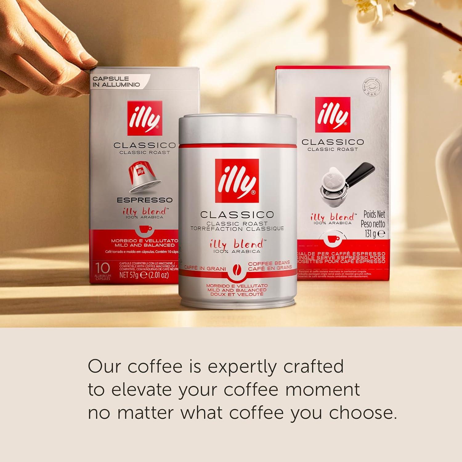 Illy Classico Ground Espresso Coffee, Medium Roast Roast With Notes Of Chocolate & Caramel, 100% Arabica, 8.8 Ounce (Pack Of 1)(Intenso Bold Roast Ground Moka) - view 3