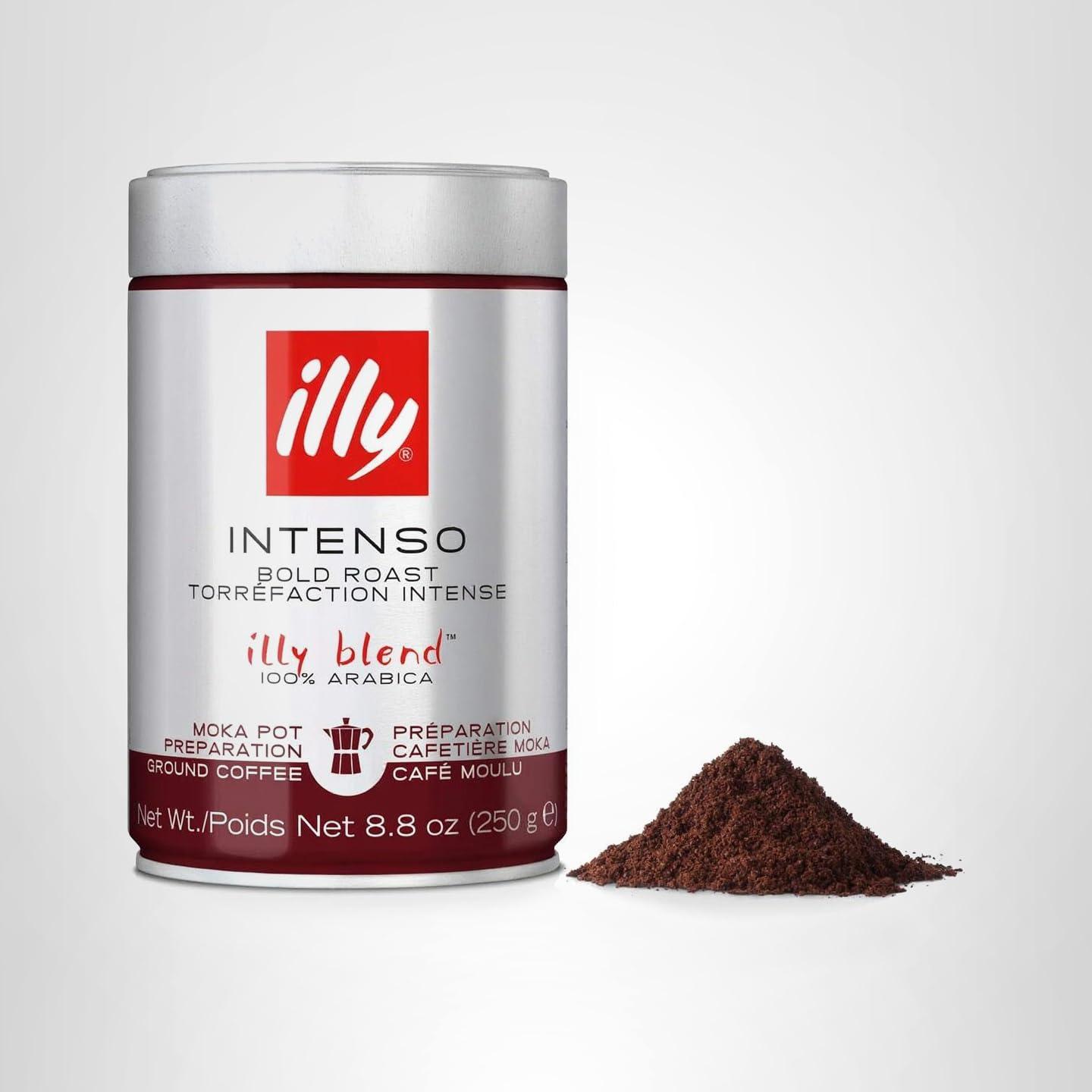 Illy Classico Ground Espresso Coffee, Medium Roast Roast With Notes Of Chocolate & Caramel, 100% Arabica, 8.8 Ounce (Pack Of 1)(Intenso Bold Roast Ground Moka) - view 8