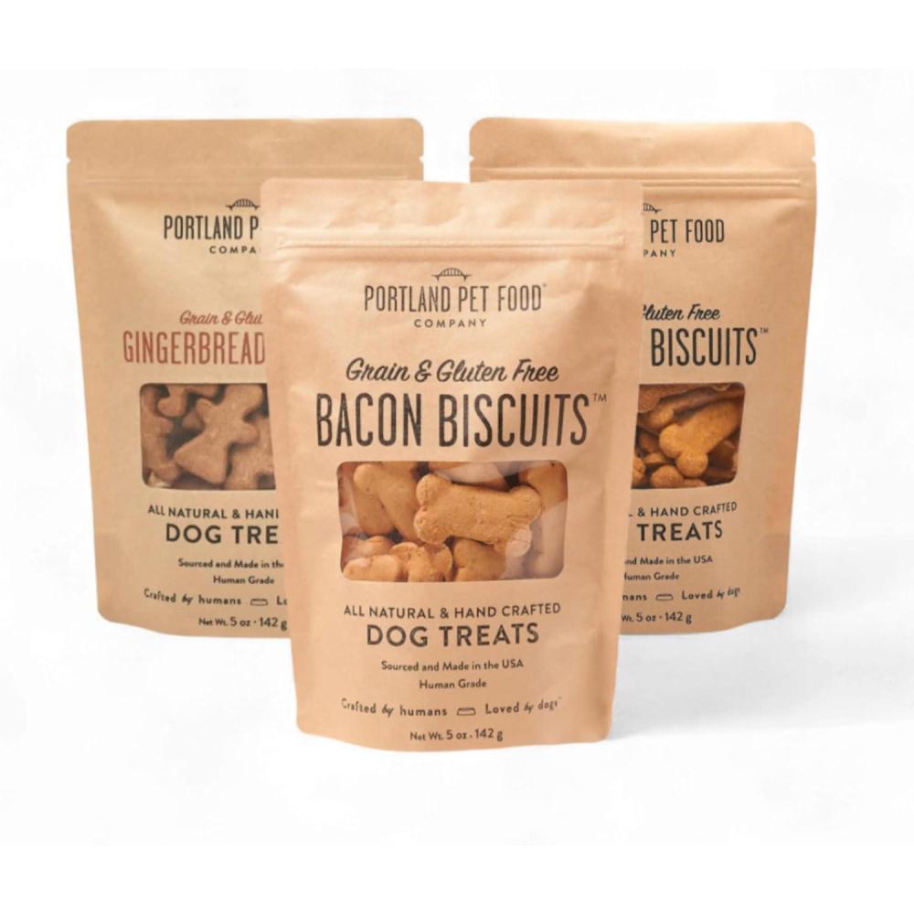 Portland Pet Food Company Pumpkin Dog Treats Healthy Biscuits for Small Medium & Large Dogs – Grain-Free, Human-Grade, All Natural Cookies, Snacks & Puppy Training Treats – Made in The USA – 5 oz(Variety)