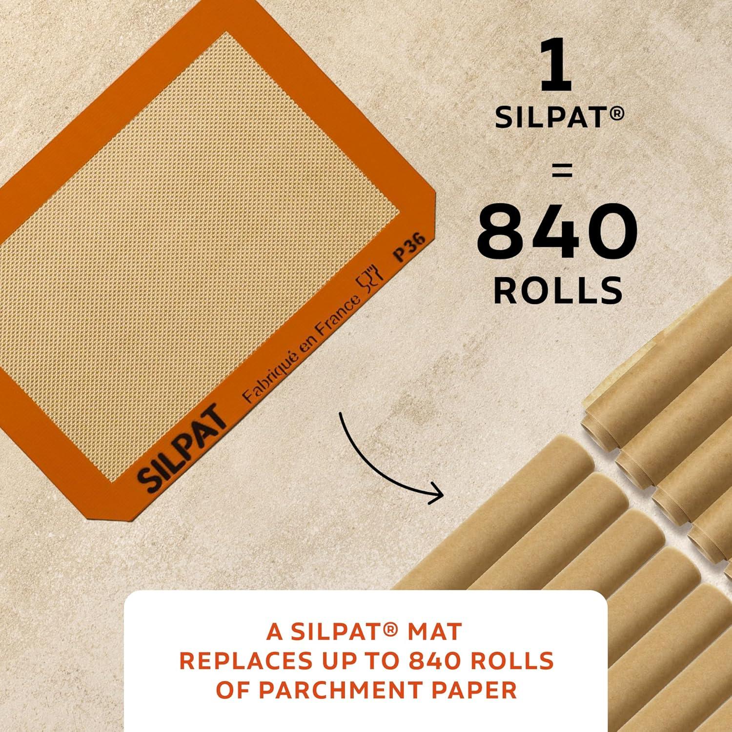 Silpat Premium Non-Stick Silicone Baking Mat, 3/4 Sheet, Cream(Small) - view 3