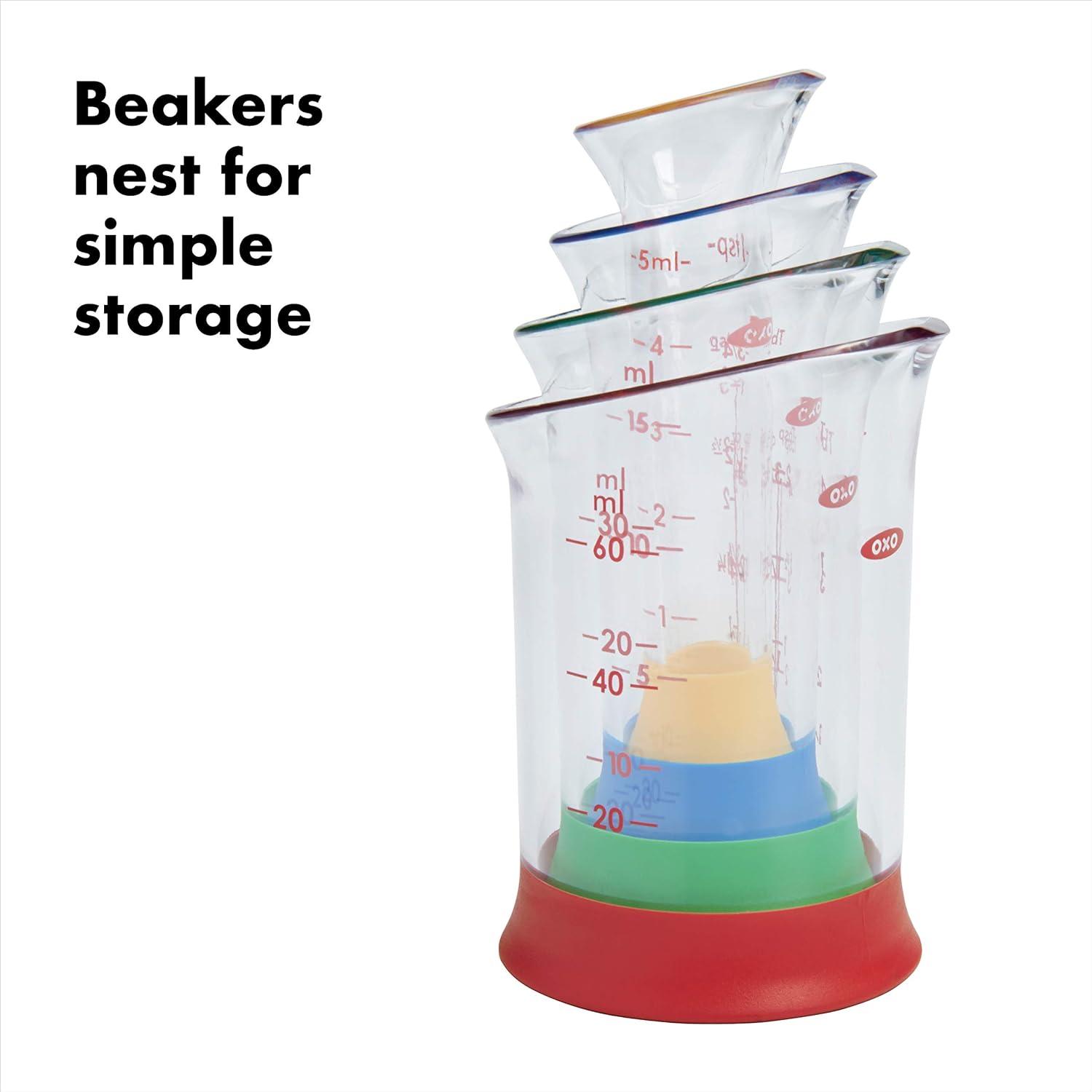 OXO Good Grips 7-Piece Nesting Measuring Beaker Set, Multicolored(4-Piece) - view 6