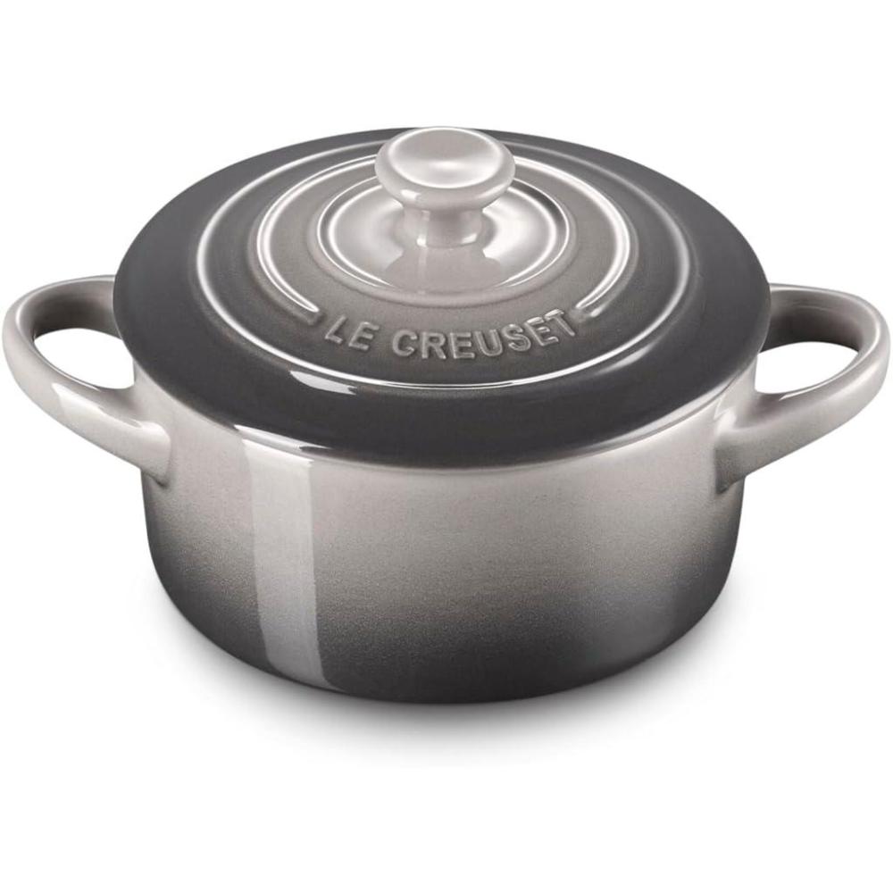 Le Creuset Stoneware Mini Round Cocotte, 8 oz., Caribbean(Oyster)