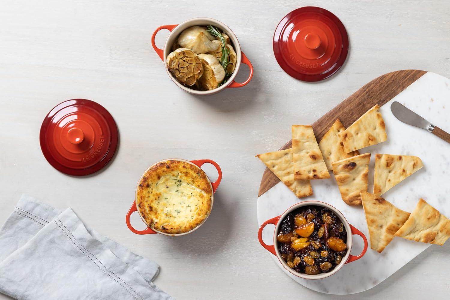 Le Creuset Stoneware Mini Round Cocotte, 8 oz., Caribbean(Oyster) - view 7