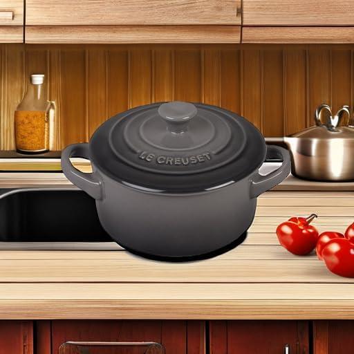 Le Creuset Stoneware Mini Round Cocotte, 8 oz., Caribbean(Oyster) - view 8
