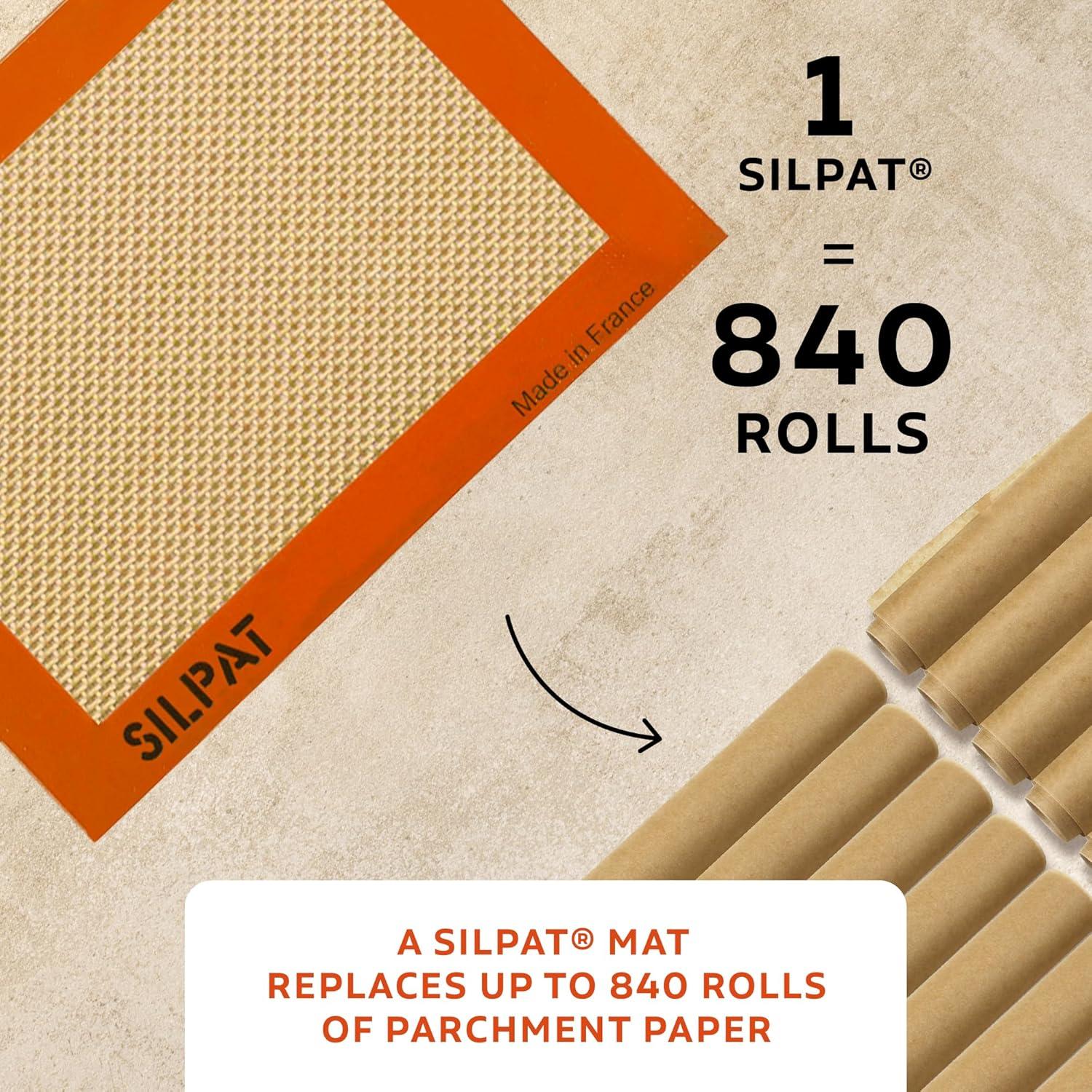 Silpat Premium Non-Stick Silicone Baking Mat, 3/4 Sheet, Cream(Toaster) - view 3