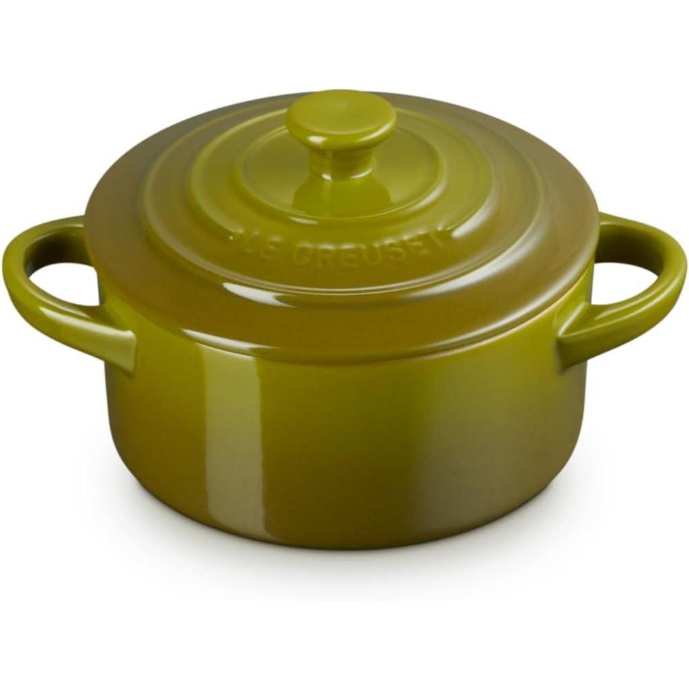 Le Creuset Stoneware Mini Round Cocotte, 8 oz., Caribbean(Olive)