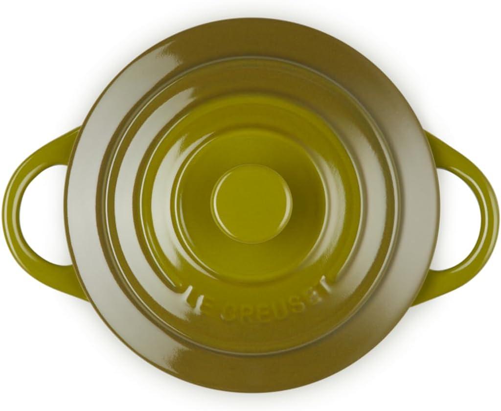 Le Creuset Stoneware Mini Round Cocotte, 8 oz., Caribbean(Olive) - view 2