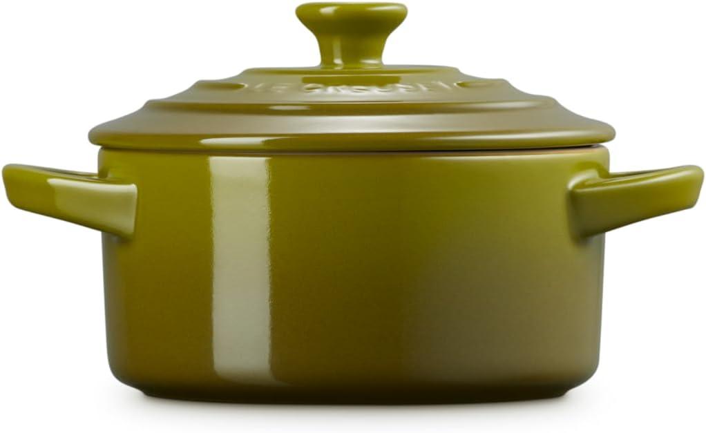 Le Creuset Stoneware Mini Round Cocotte, 8 oz., Caribbean(Olive) - view 4