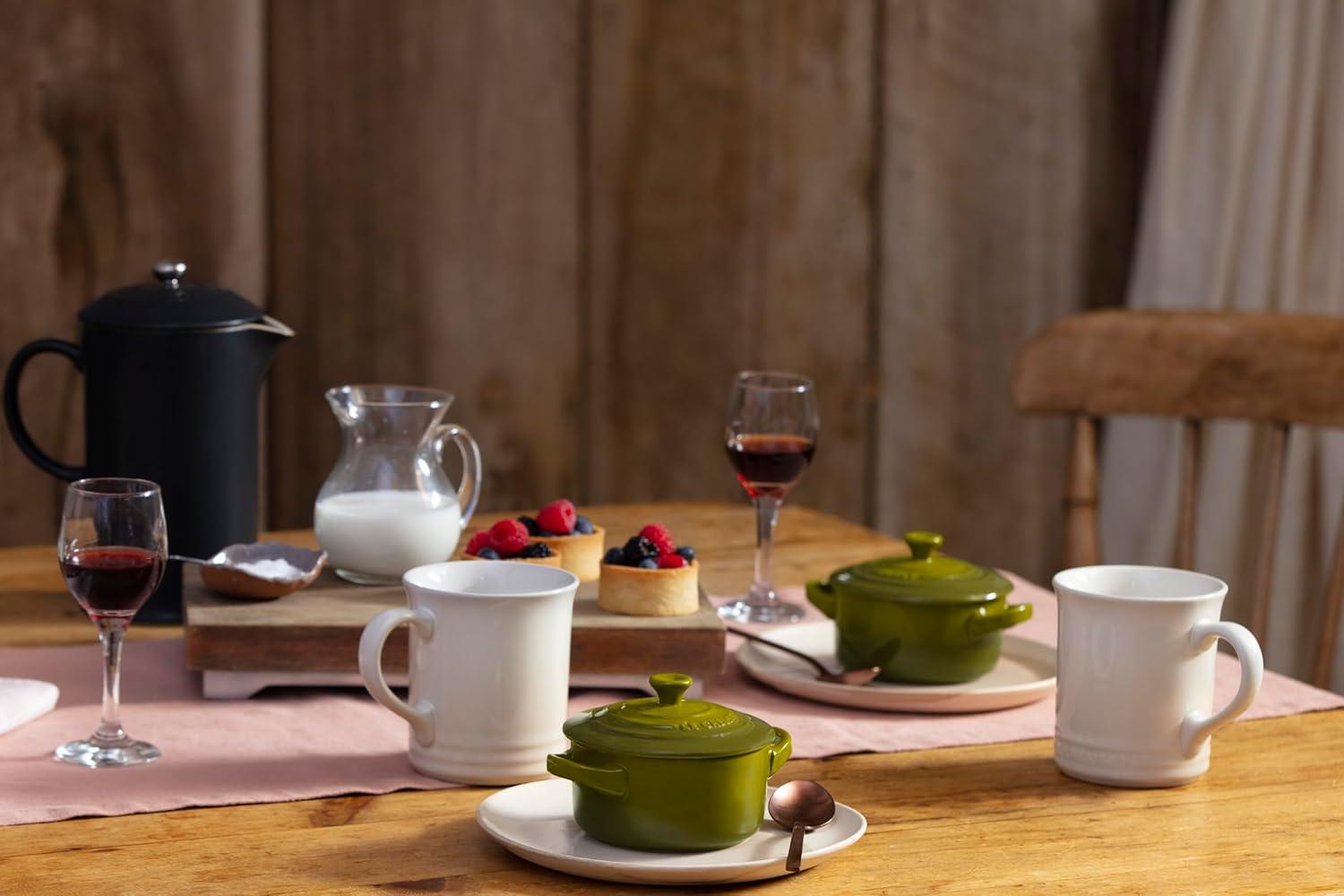 Le Creuset Stoneware Mini Round Cocotte, 8 oz., Caribbean(Olive) - view 6