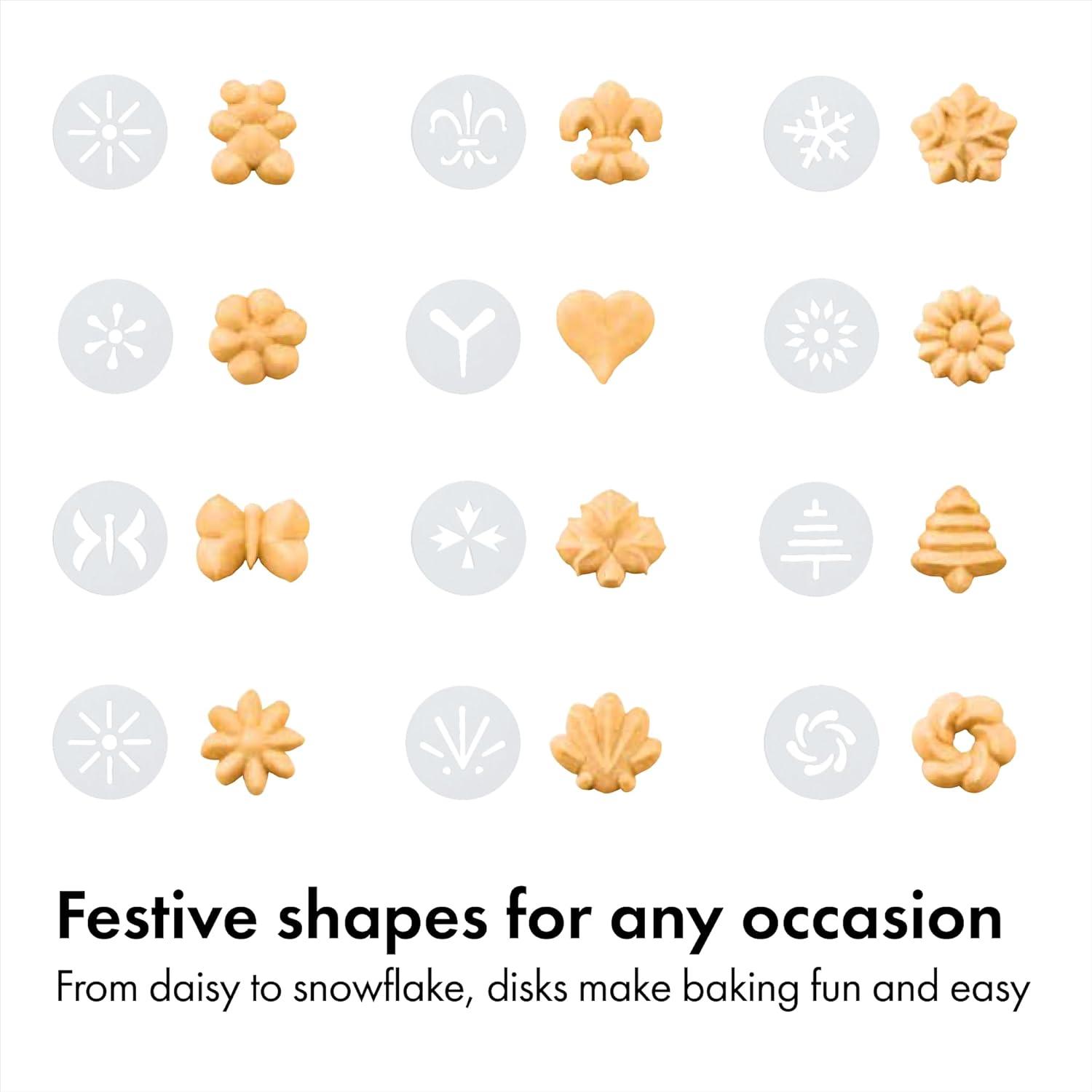 OXO Good Grips 14-Piece Cookie Press Set, Cookie Press with 12 Stainless Steel Disks and Storage Case, Holiday Baking and Everyday Treats, Essential Baking Supplies(100) - view 8