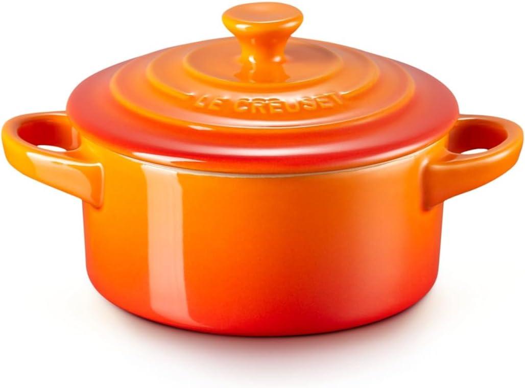 Le Creuset Stoneware Mini Round Cocotte, 8 oz., Caribbean(Flame) - view 2