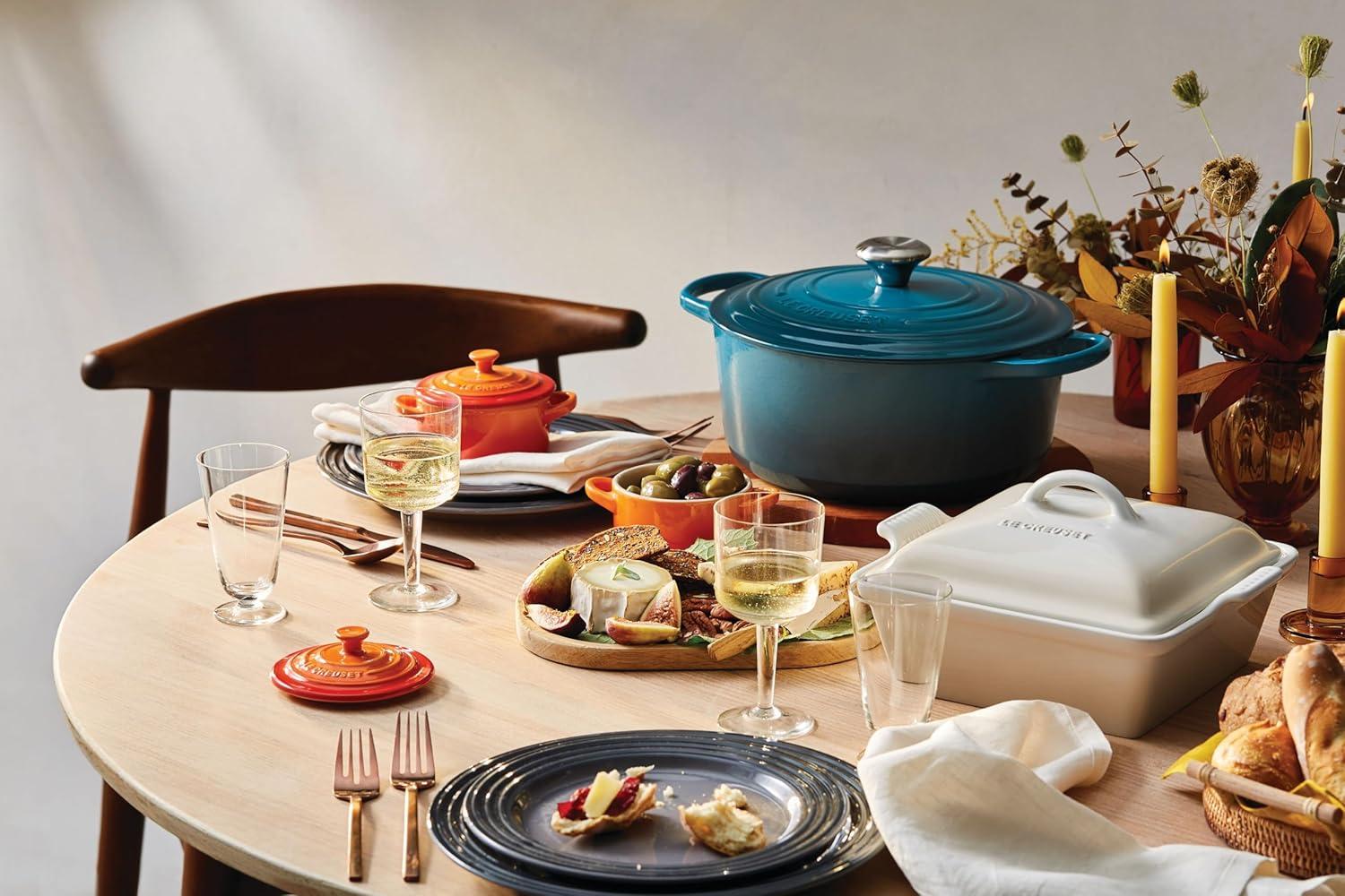Le Creuset Stoneware Mini Round Cocotte, 8 oz., Caribbean(Flame) - view 8