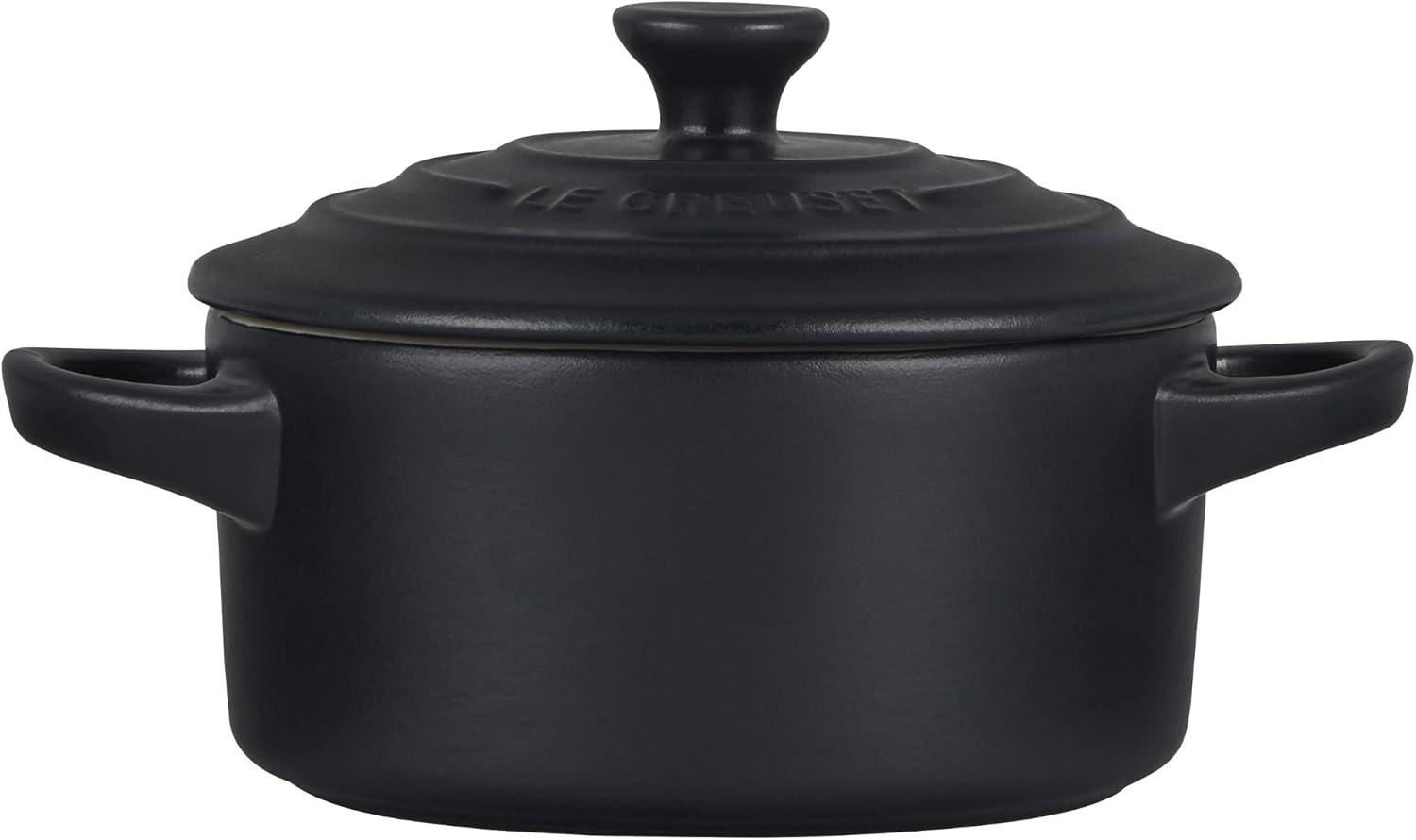 Le Creuset Stoneware Mini Round Cocotte, 8 oz., Caribbean(Licorice) - view 2