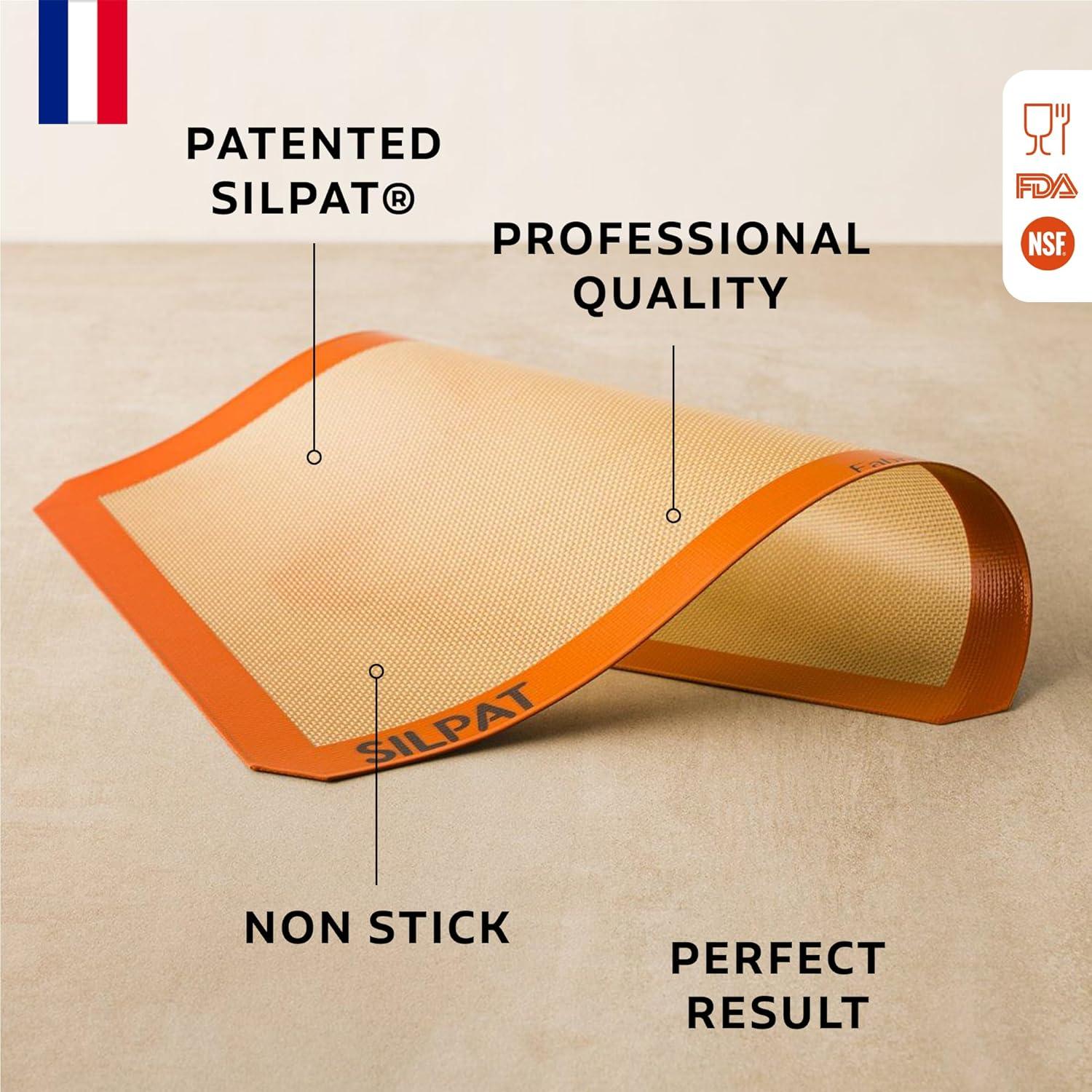 Silpat Premium Non-Stick Silicone Baking Mat, Half Sheet Size, 11-5/8 x 16-1/2, Orange(16.5″L x 11.6″W (Pack of 12)) - view 2
