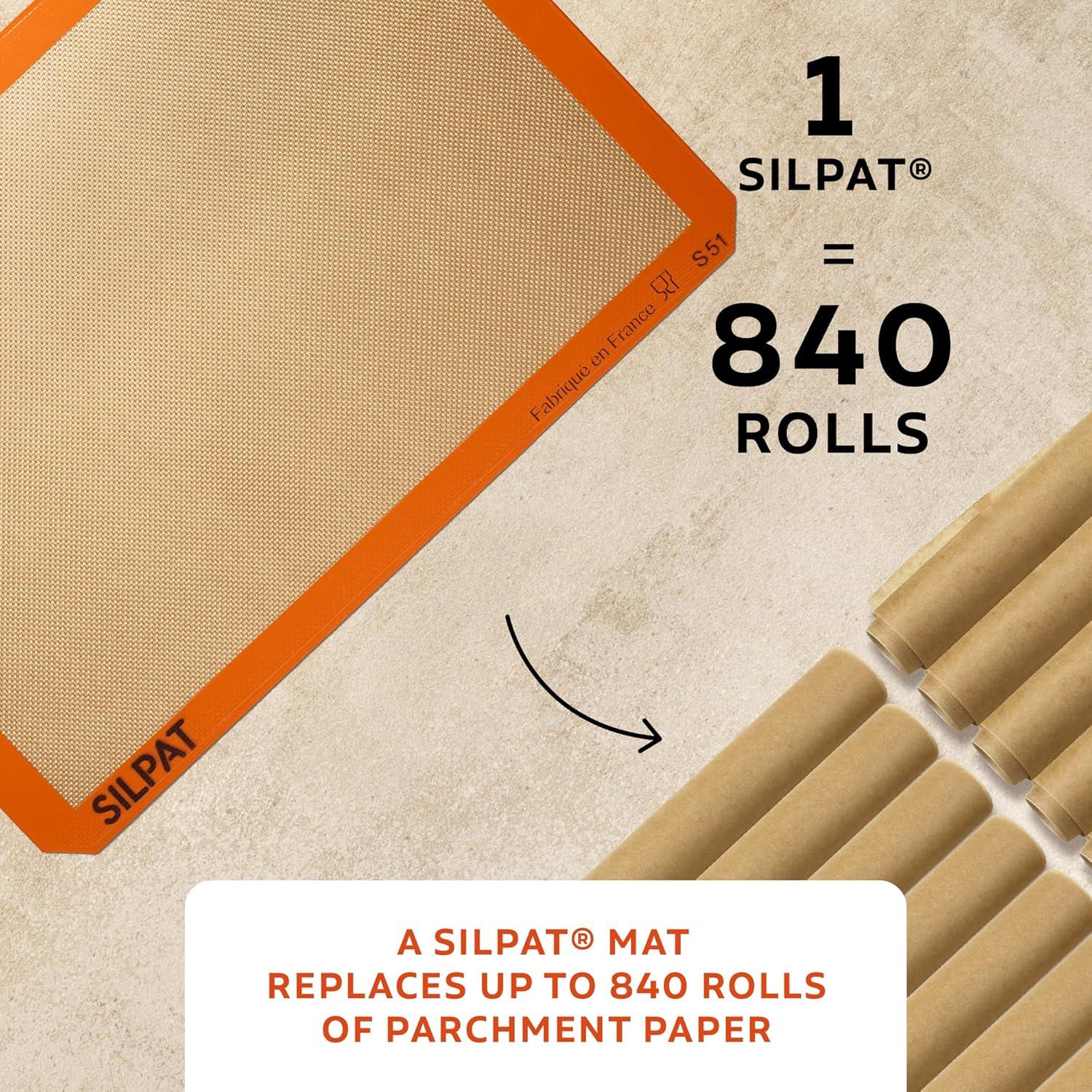 Silpat Premium Non-Stick Silicone Baking Mat, 3/4 Sheet, Cream(3/4 Size) - view 2