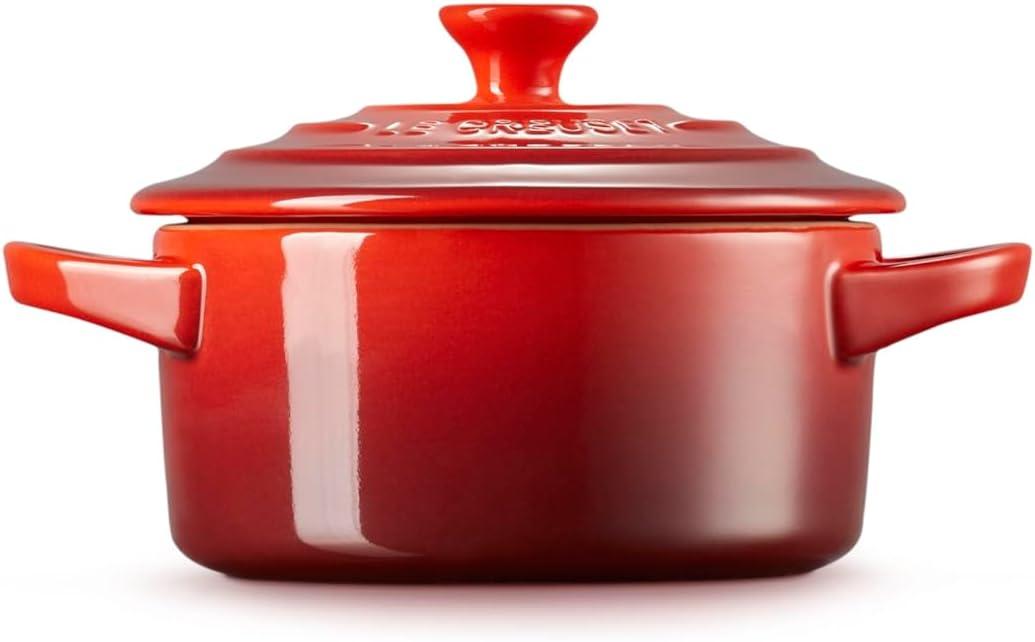 Le Creuset Stoneware Mini Round Cocotte, 8 oz., Caribbean(Cerise) - view 4