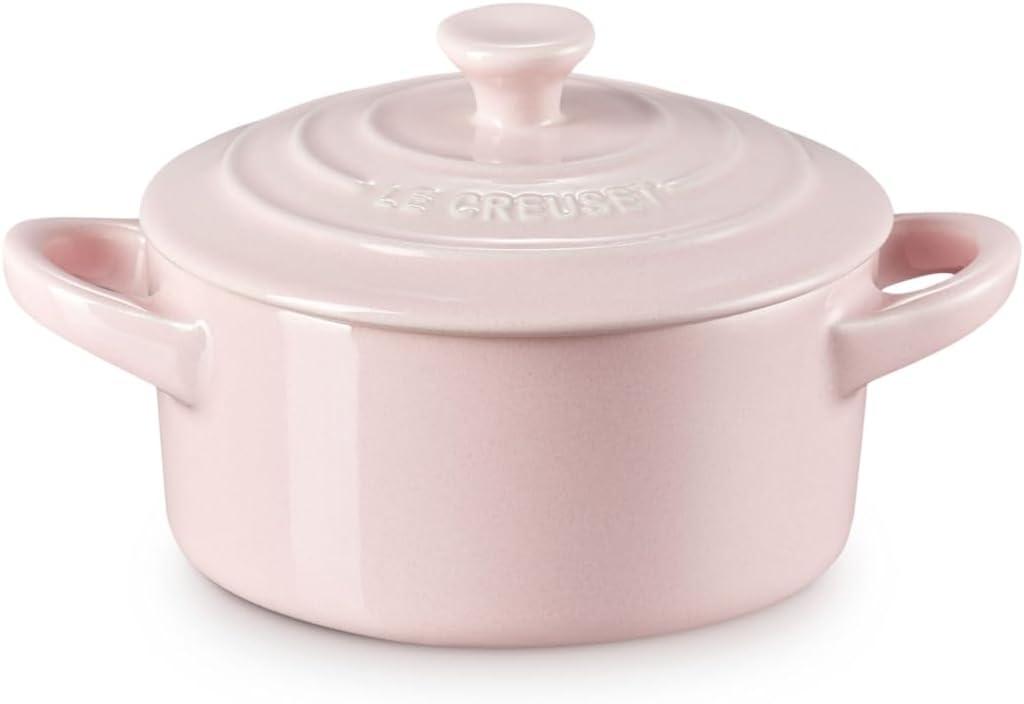 Le Creuset Stoneware Mini Round Cocotte, 8 oz., Caribbean(Chiffon Pink) - view 2