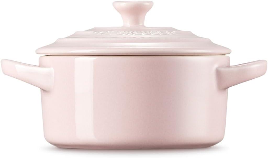 Le Creuset Stoneware Mini Round Cocotte, 8 oz., Caribbean(Chiffon Pink) - view 3