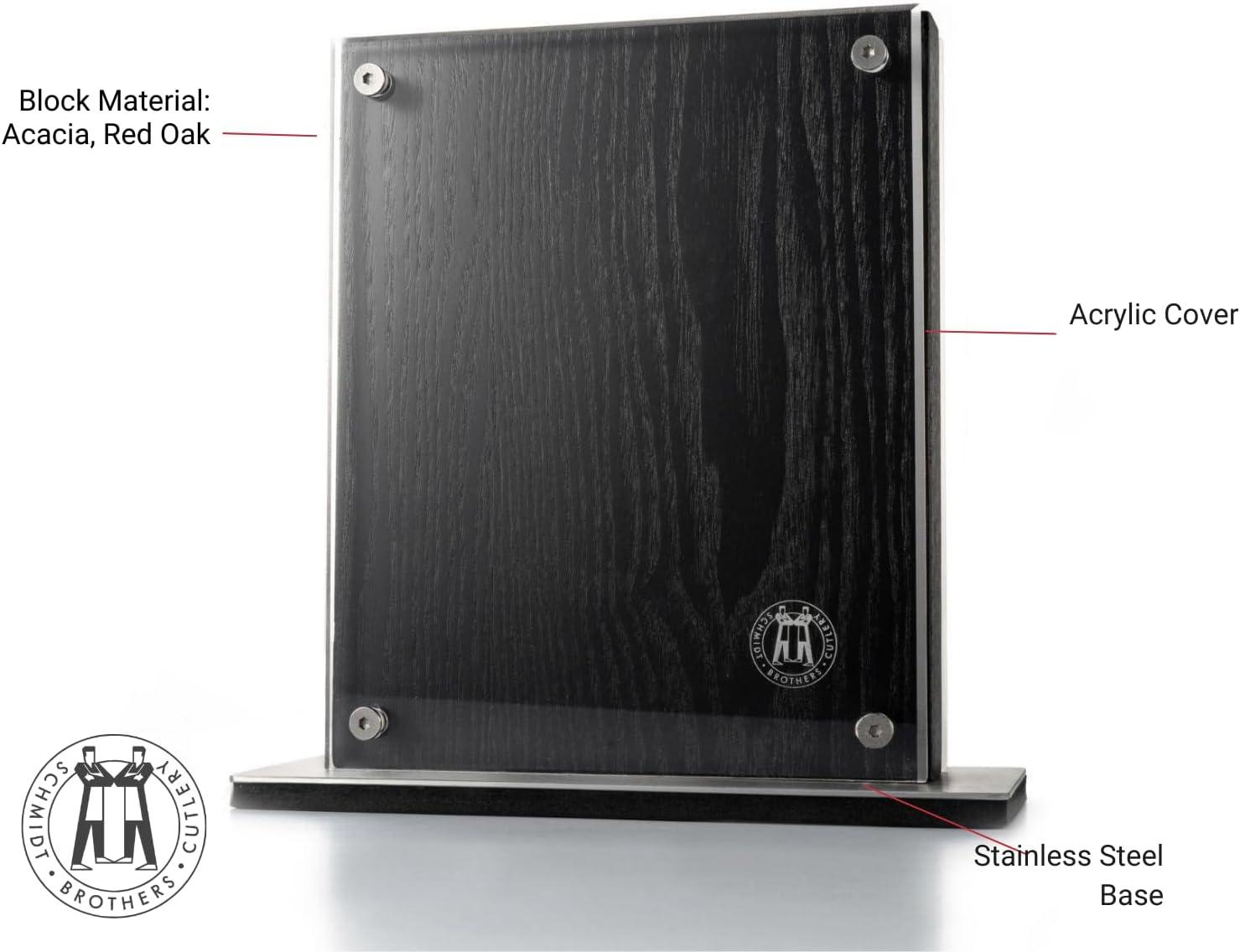 Schmidt Brothers – Acacia Midtown Magnetic Knife Block, Acacia Hardwood and Acrylic Shield, Universal Cutlery Storage For 8-10 Knives(Black Midtown) - view 2