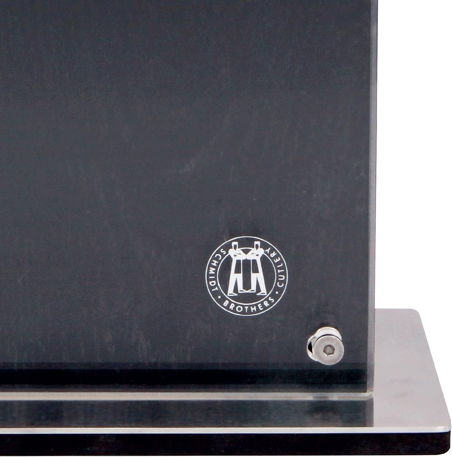 Schmidt Brothers – Acacia Midtown Magnetic Knife Block, Acacia Hardwood and Acrylic Shield, Universal Cutlery Storage For 8-10 Knives(Black Midtown) - view 3