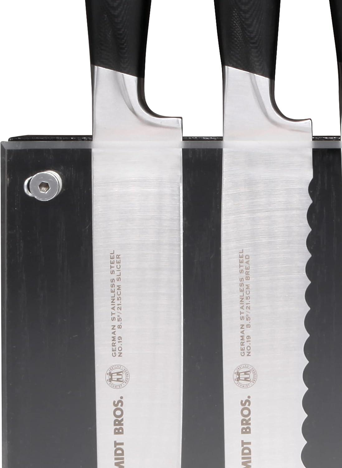 Schmidt Brothers – Acacia Midtown Magnetic Knife Block, Acacia Hardwood and Acrylic Shield, Universal Cutlery Storage For 8-10 Knives(Black Midtown) - view 4