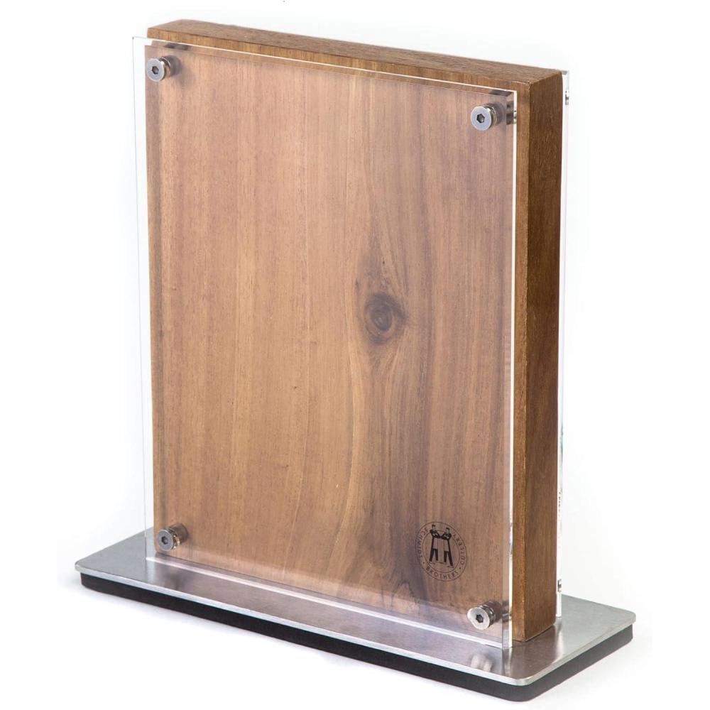 Schmidt Brothers – Acacia Midtown Magnetic Knife Block, Acacia Hardwood and Acrylic Shield, Universal Cutlery Storage For 8-10 Knives(Acacia Midtown)