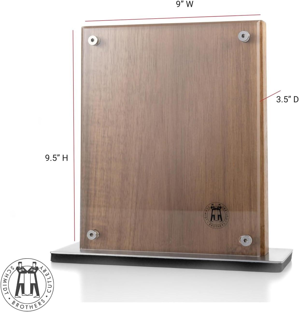 Schmidt Brothers – Acacia Midtown Magnetic Knife Block, Acacia Hardwood and Acrylic Shield, Universal Cutlery Storage For 8-10 Knives(Acacia Midtown) - view 2