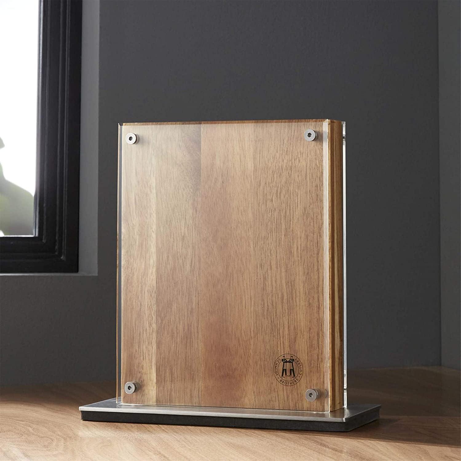 Schmidt Brothers – Acacia Midtown Magnetic Knife Block, Acacia Hardwood and Acrylic Shield, Universal Cutlery Storage For 8-10 Knives(Acacia Midtown) - view 4