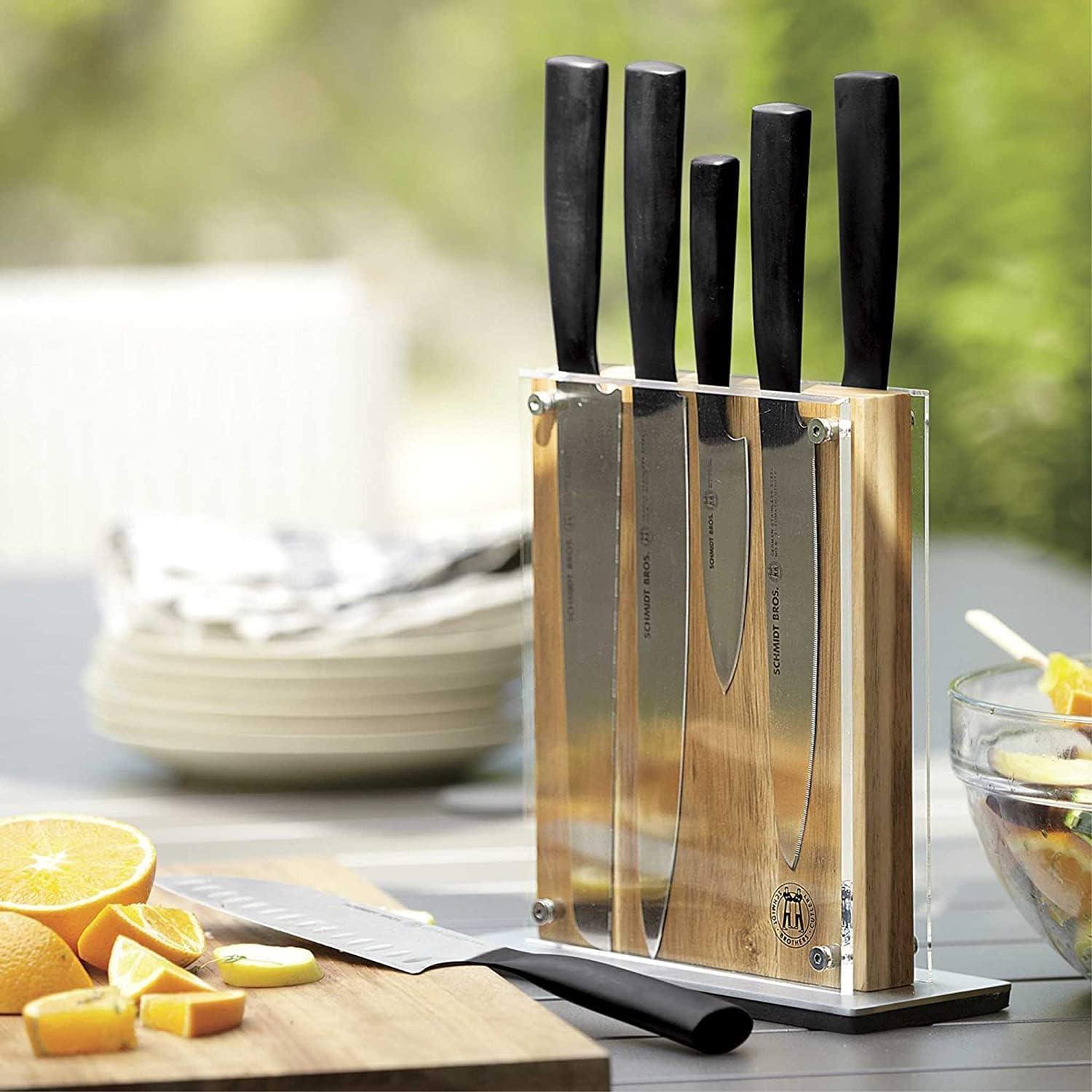 Schmidt Brothers – Acacia Midtown Magnetic Knife Block, Acacia Hardwood and Acrylic Shield, Universal Cutlery Storage For 8-10 Knives(Acacia Midtown) - view 6