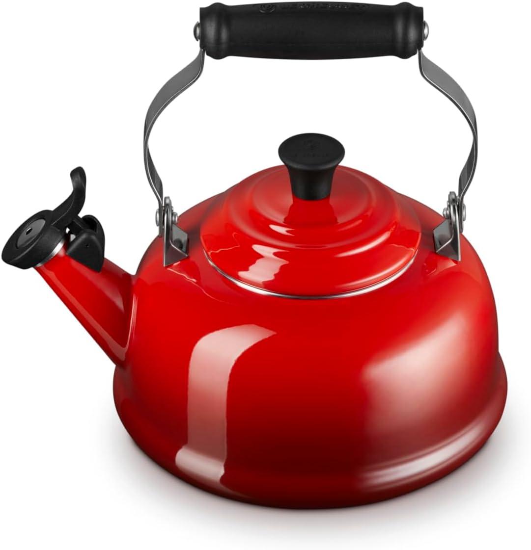 Le Creuset Enamel On Steel Whistling Tea Kettle, 1.7 qt., Cerise(Cerise) - view 2