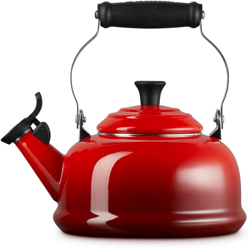 Le Creuset Enamel On Steel Whistling Tea Kettle, 1.7 qt., Cerise(Cerise) - view 3