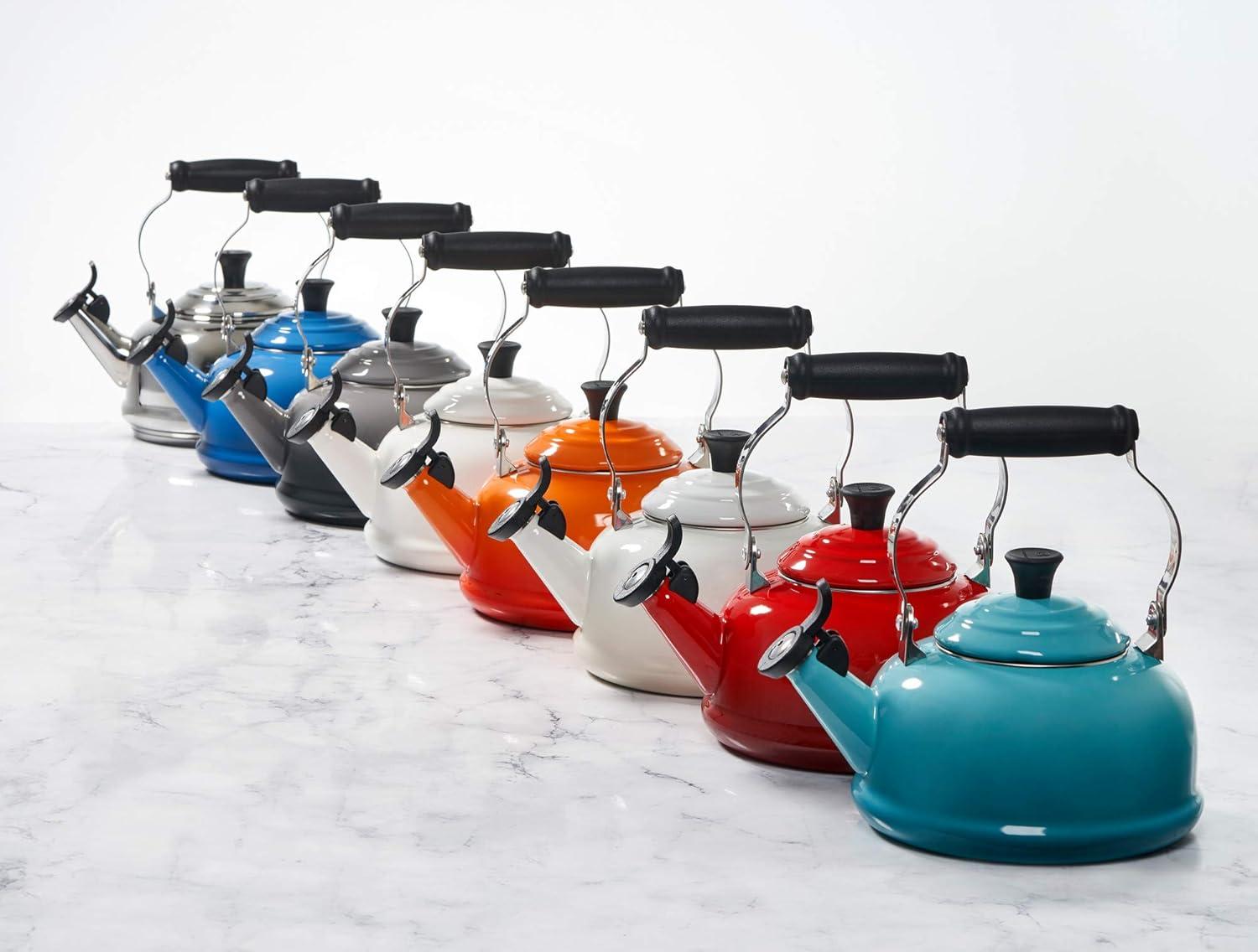 Le Creuset Enamel On Steel Whistling Tea Kettle, 1.7 qt., Cerise(Cerise) - view 6