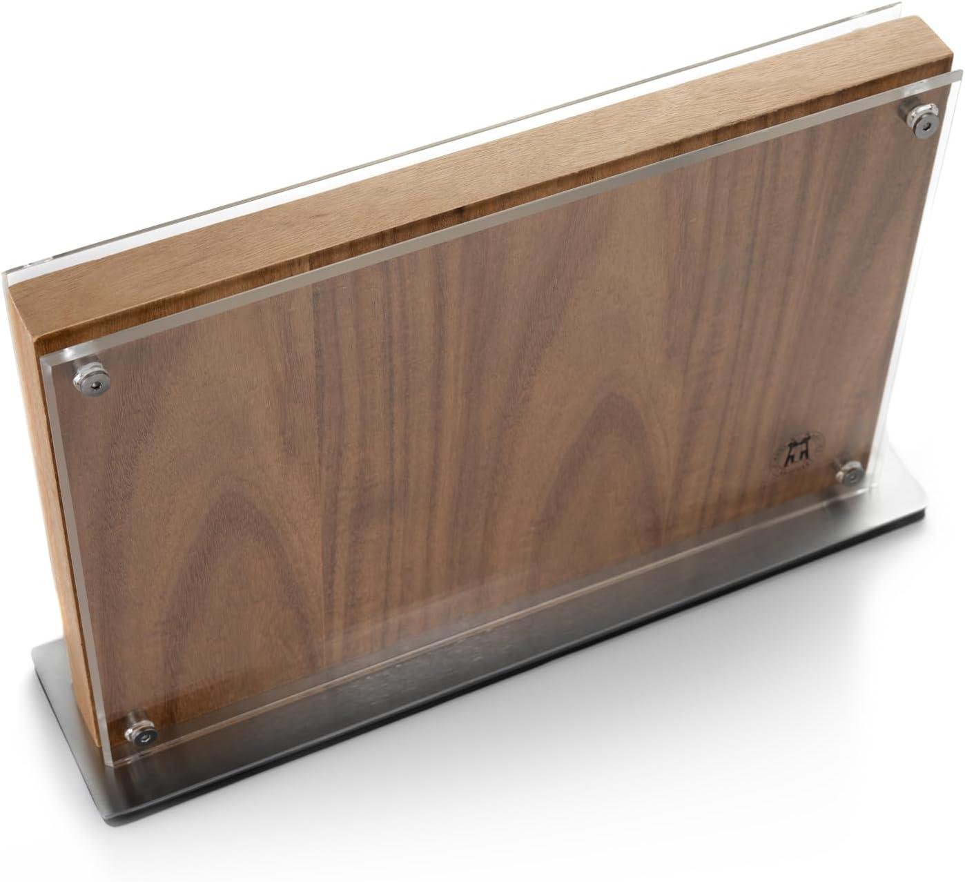 Schmidt Brothers – Acacia Midtown Magnetic Knife Block, Acacia Hardwood and Acrylic Shield, Universal Cutlery Storage For 8-10 Knives(Acacia Downtown) - view 6