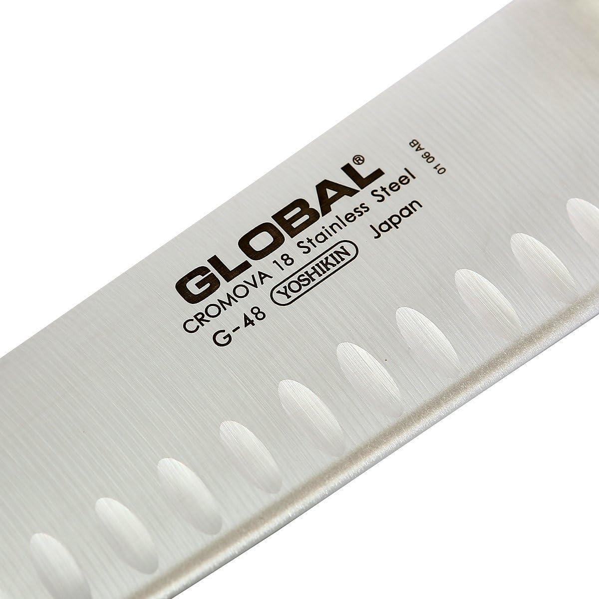 Global G-48-7 inch, 18cm Santoku Hollow Ground Knife, 7″, Stainless - view 2
