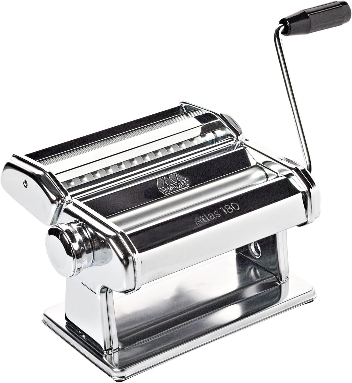 MARCATO Made in Italy Atlas 180 Classic Manual Pasta Machine, Chrome Steel. Makes Lasagne, Fettuccine & Tagliolini. - view 4