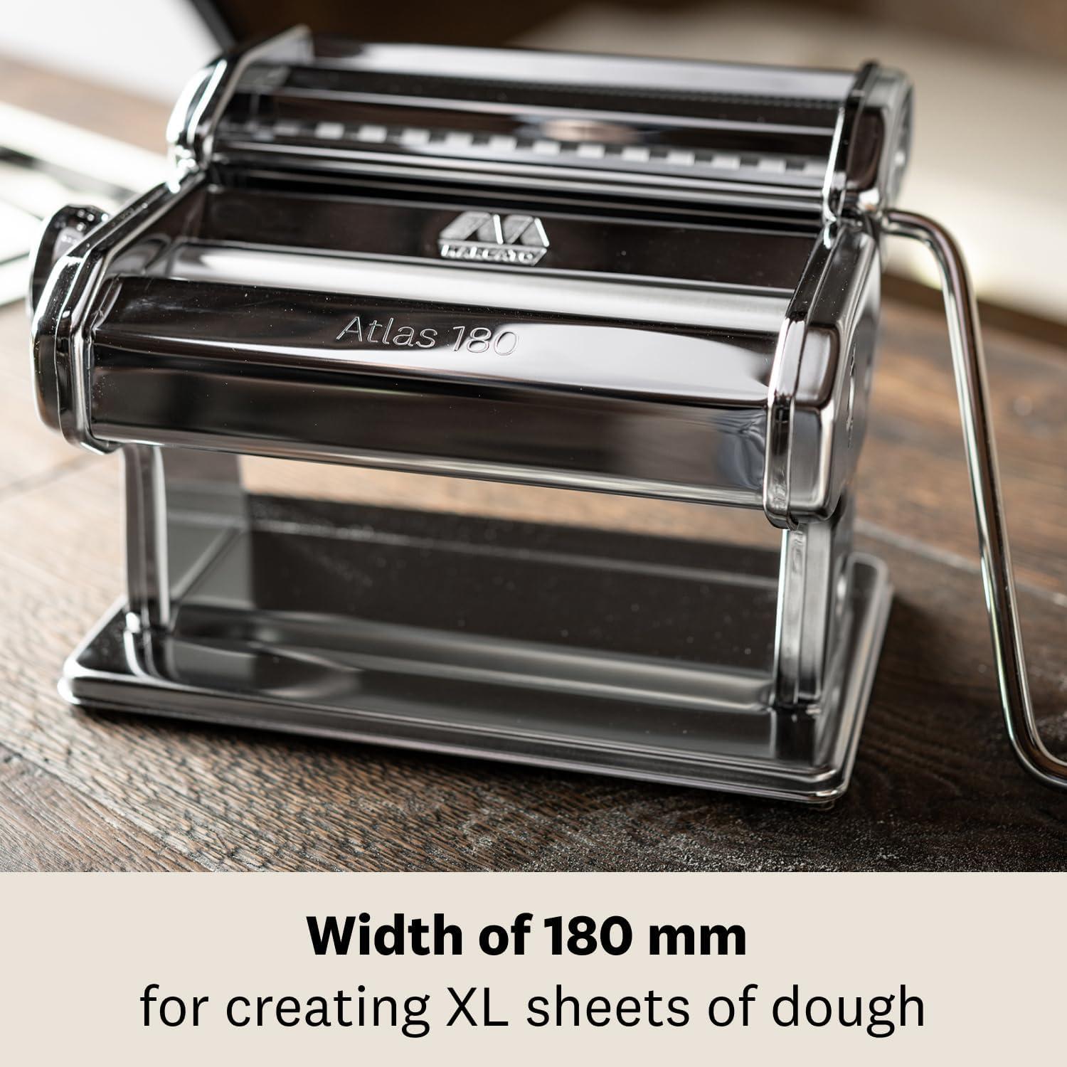 MARCATO Made in Italy Atlas 180 Classic Manual Pasta Machine, Chrome Steel. Makes Lasagne, Fettuccine & Tagliolini. - view 5