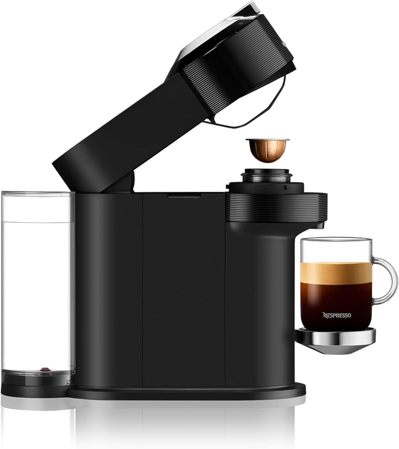 Nespresso Vertuo Next Deluxe Coffee and Espresso Maker, Pure Chrome with Aeroccino Milk Frother,1.1 liter, Black,Dark Chrome(Black) - view 3