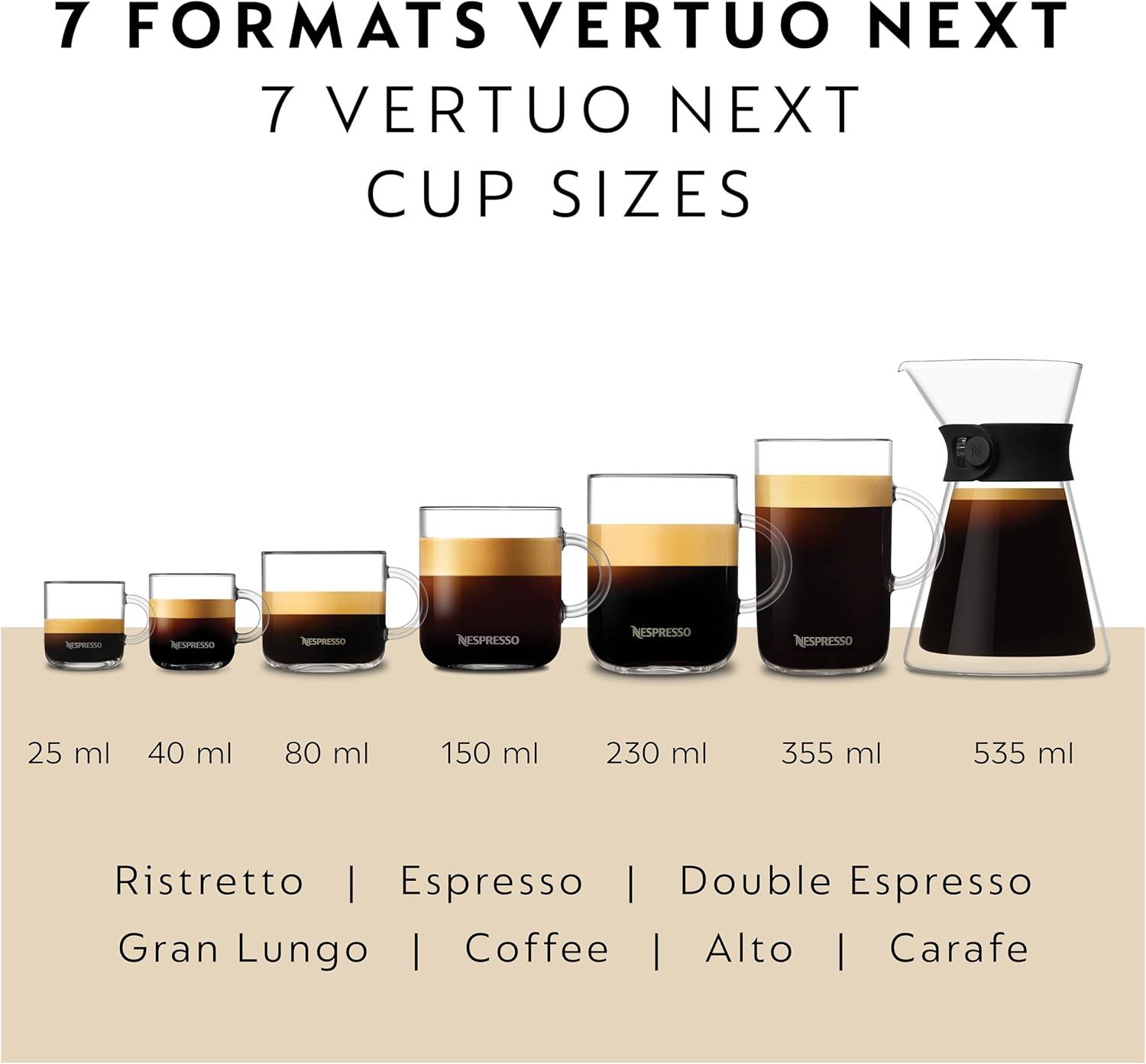 Nespresso Vertuo Next Deluxe Coffee and Espresso Maker, Pure Chrome with Aeroccino Milk Frother,1.1 liter, Black,Dark Chrome(Black) - view 6