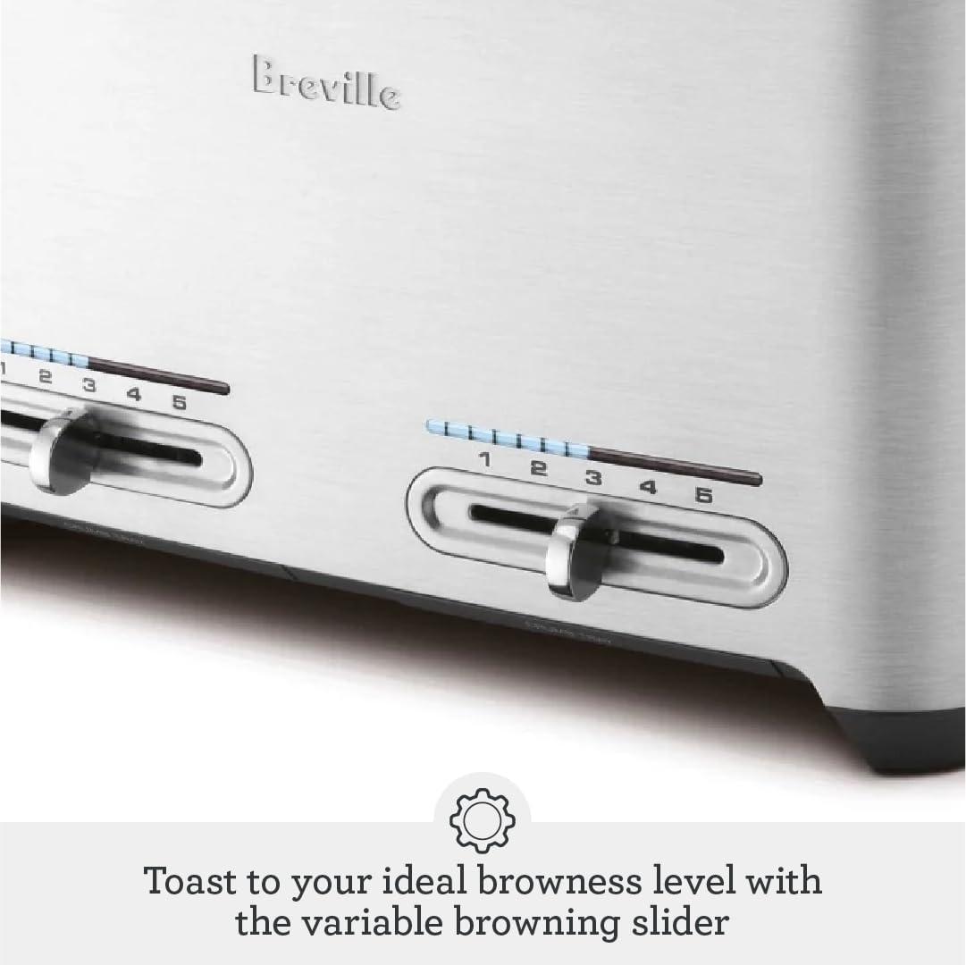 Breville BTA840XL Die-Cast Smart Toaster, 4 Slice, Brushed Stainless Steel(4-Slice) - view 3