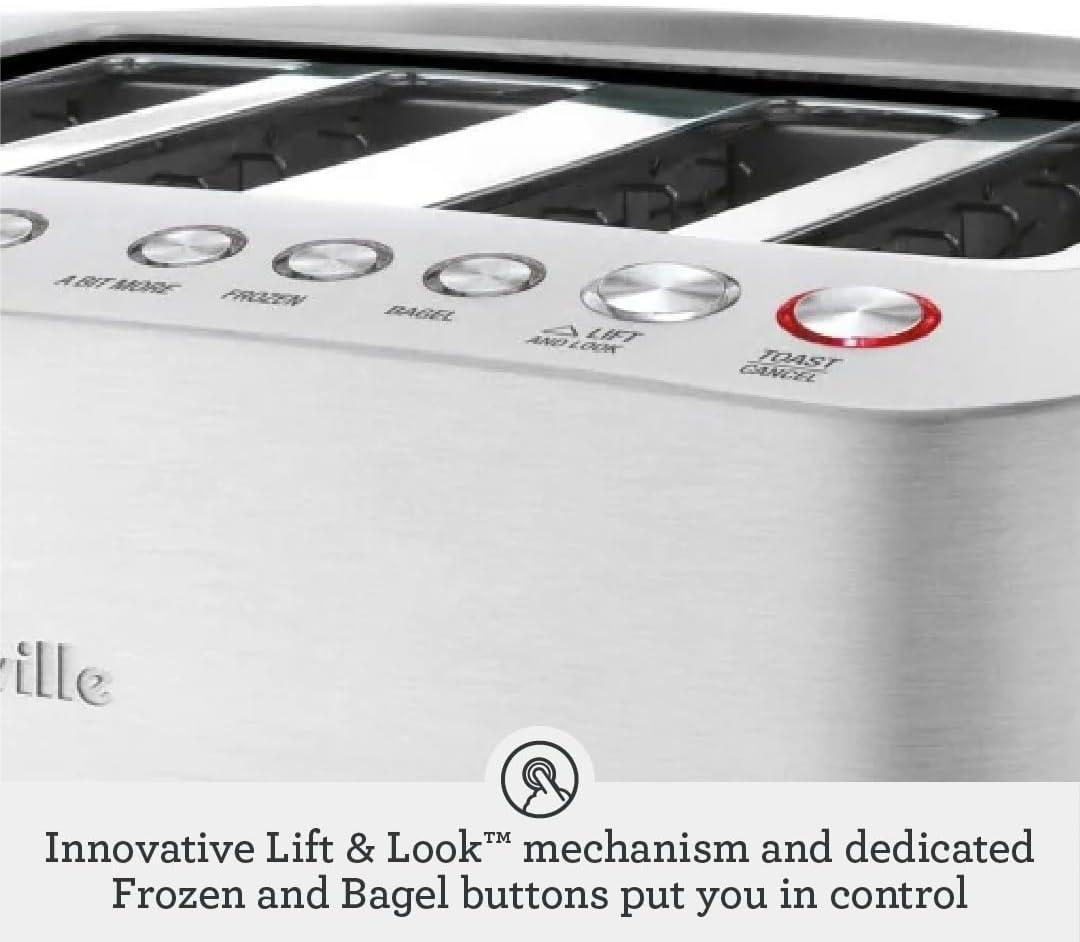 Breville BTA840XL Die-Cast Smart Toaster, 4 Slice, Brushed Stainless Steel(4-Slice) - view 5