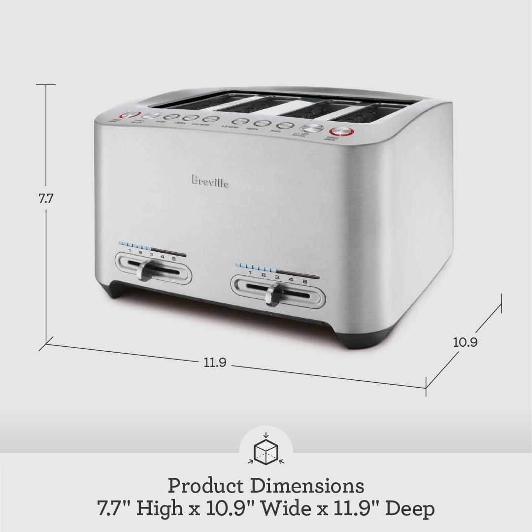 Breville BTA840XL Die-Cast Smart Toaster, 4 Slice, Brushed Stainless Steel(4-Slice) - view 6