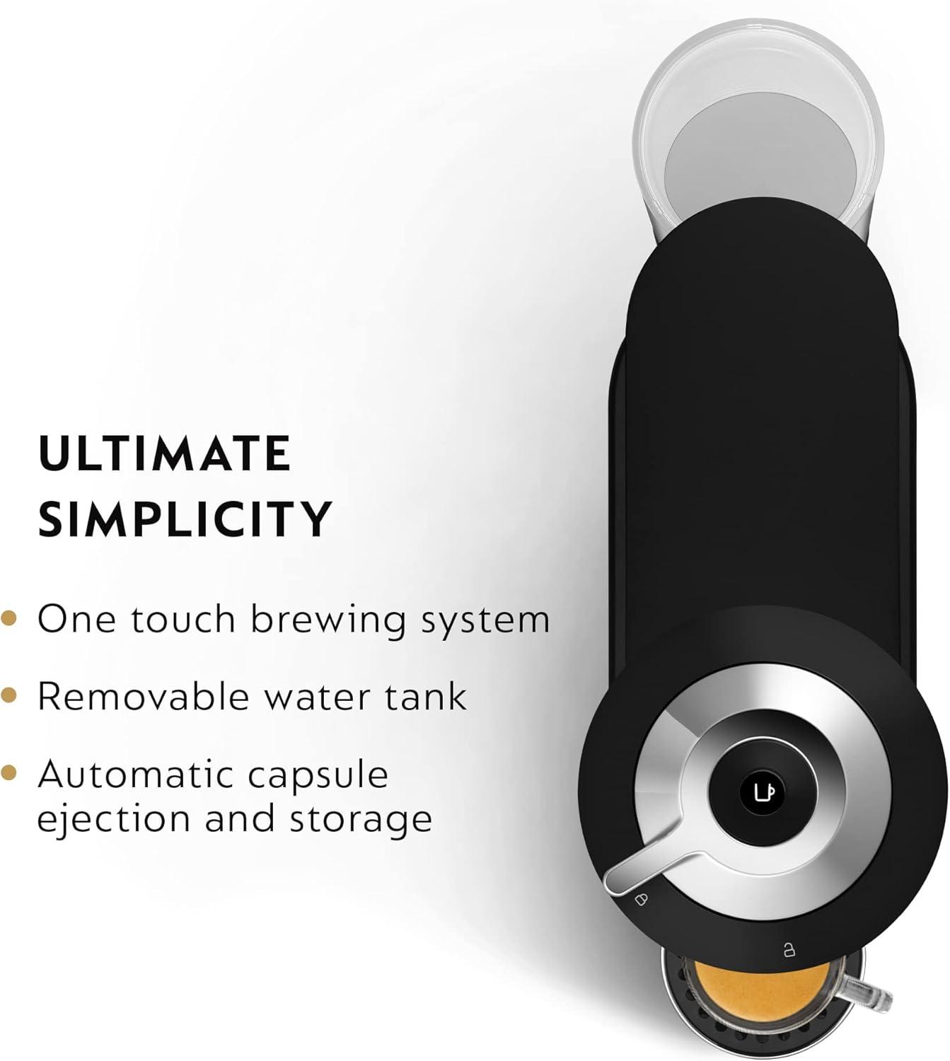 Nespresso Vertuo Next Deluxe Coffee and Espresso Maker, Pure Chrome with Aeroccino Milk Frother,1.1 liter, Black,Dark Chrome(Black Matte) - view 4
