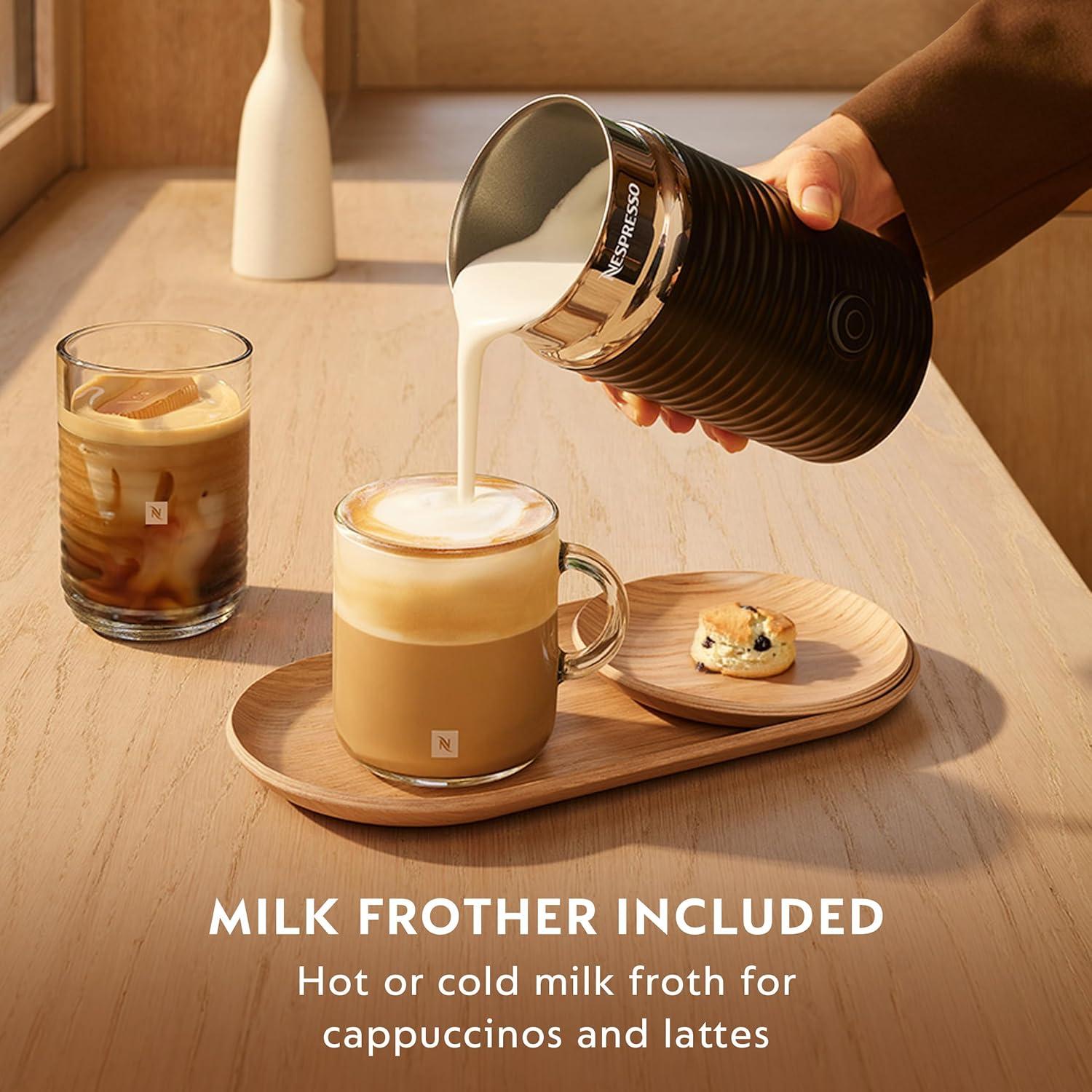 Nespresso Festive Vertuo Pop+ Deluxe Coffee and Espresso Maker by Breville with Milk Frother, Matte Black Gold(Matte Black Gold) - view 6