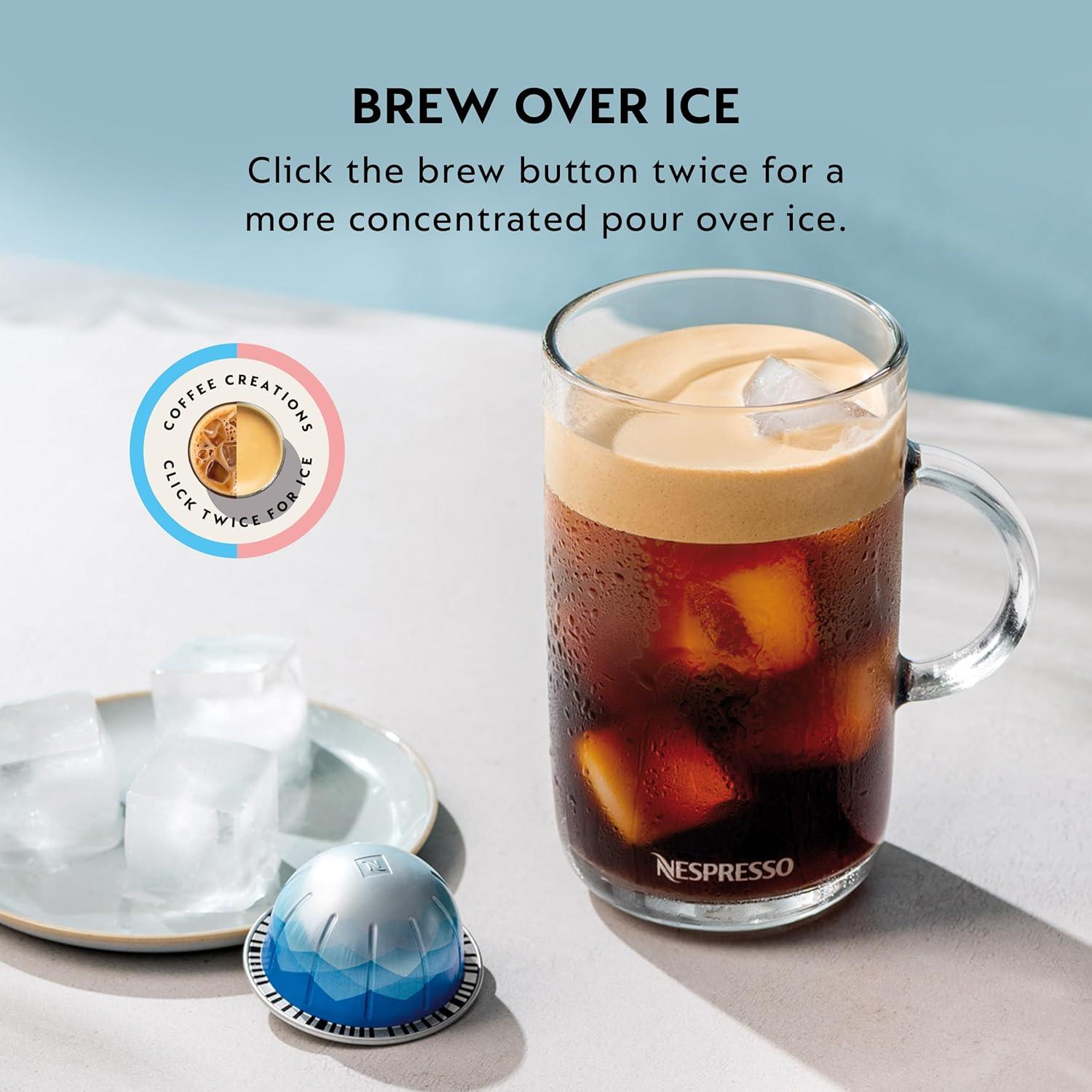 Nespresso Festive Vertuo Pop+ Deluxe Coffee and Espresso Maker by Breville with Milk Frother, Matte Black Gold(Matte Black Gold) - view 7