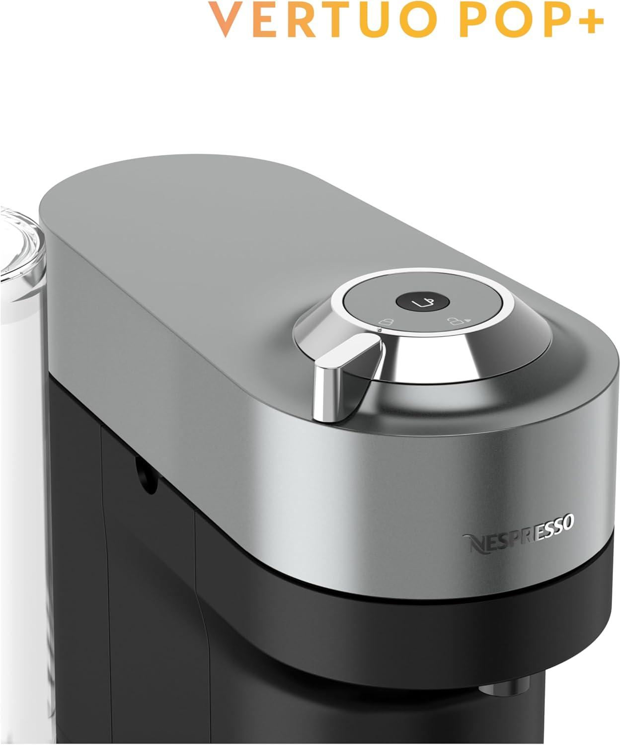 Nespresso Festive Vertuo Pop+ Deluxe Coffee and Espresso Maker by Breville with Milk Frother, Matte Black Gold(Titan) - view 4