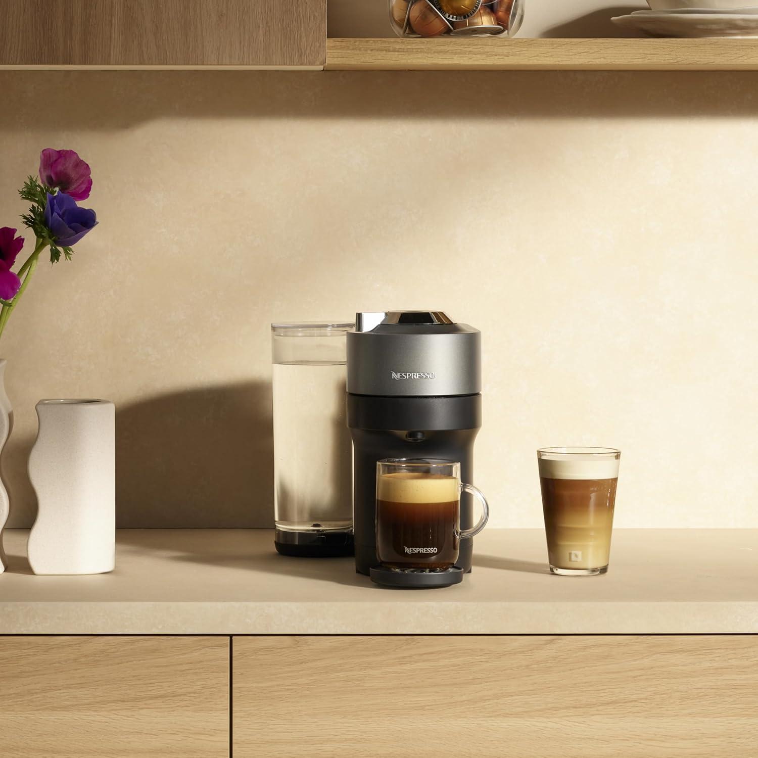 Nespresso Festive Vertuo Pop+ Deluxe Coffee and Espresso Maker by Breville with Milk Frother, Matte Black Gold(Titan) - view 6