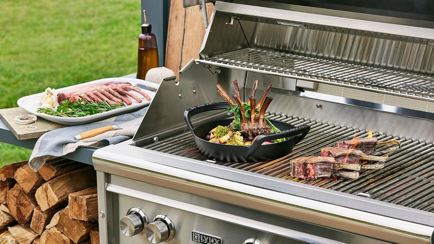 Le Creuset Alpine Outdoor Collection Enameled Cast Iron Square Grill Basket, 12″(Skillet) - view 7