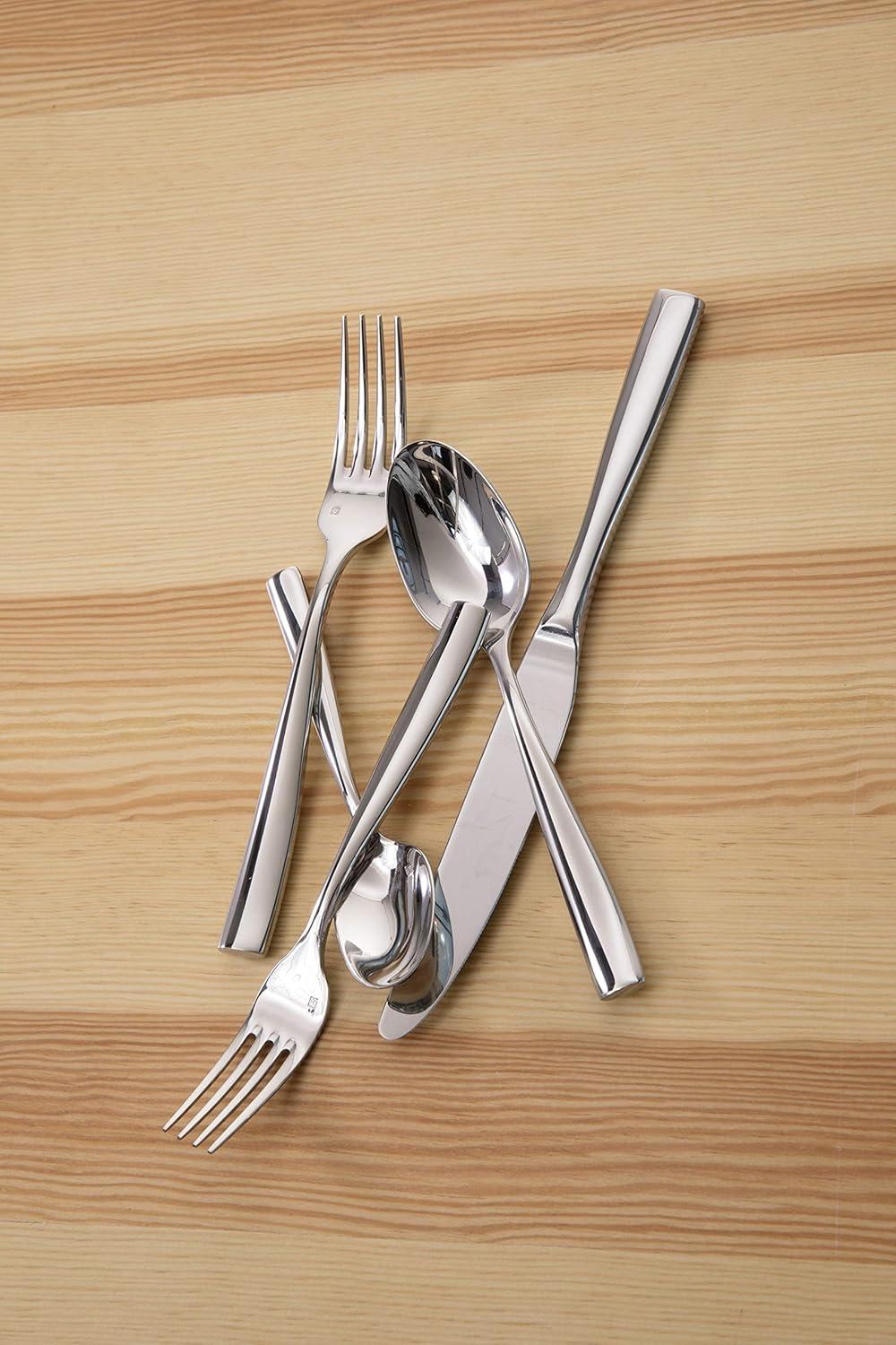 Fortessa Lucca Faceted 18/10 Stainless Steel Flatware Serving Spoon, 9-Inch(Contemporary) - view 2