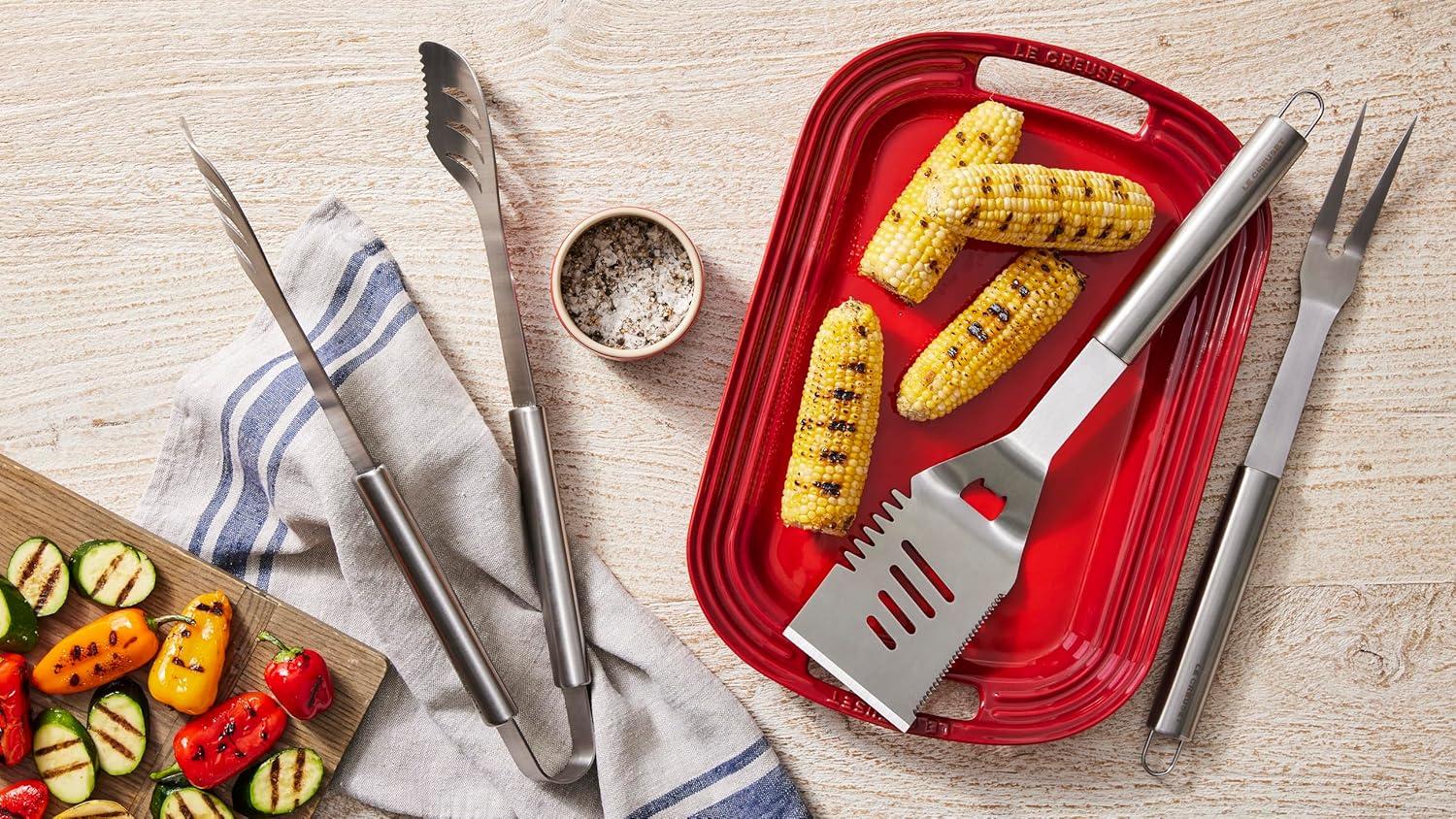 Le Creuset Stainless Steel Outdoor Slotted Turner, 17.5″(Fork) - view 2