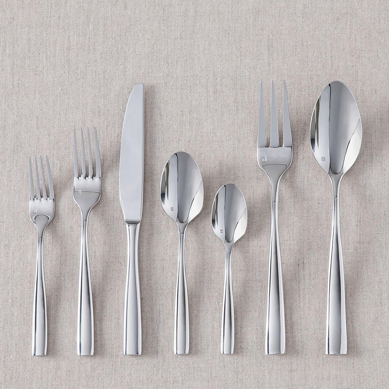Fortessa Lucca Faceted 18/10 Stainless Steel Flatware Serving Spoon, 9-Inch(Lucca) - view 2